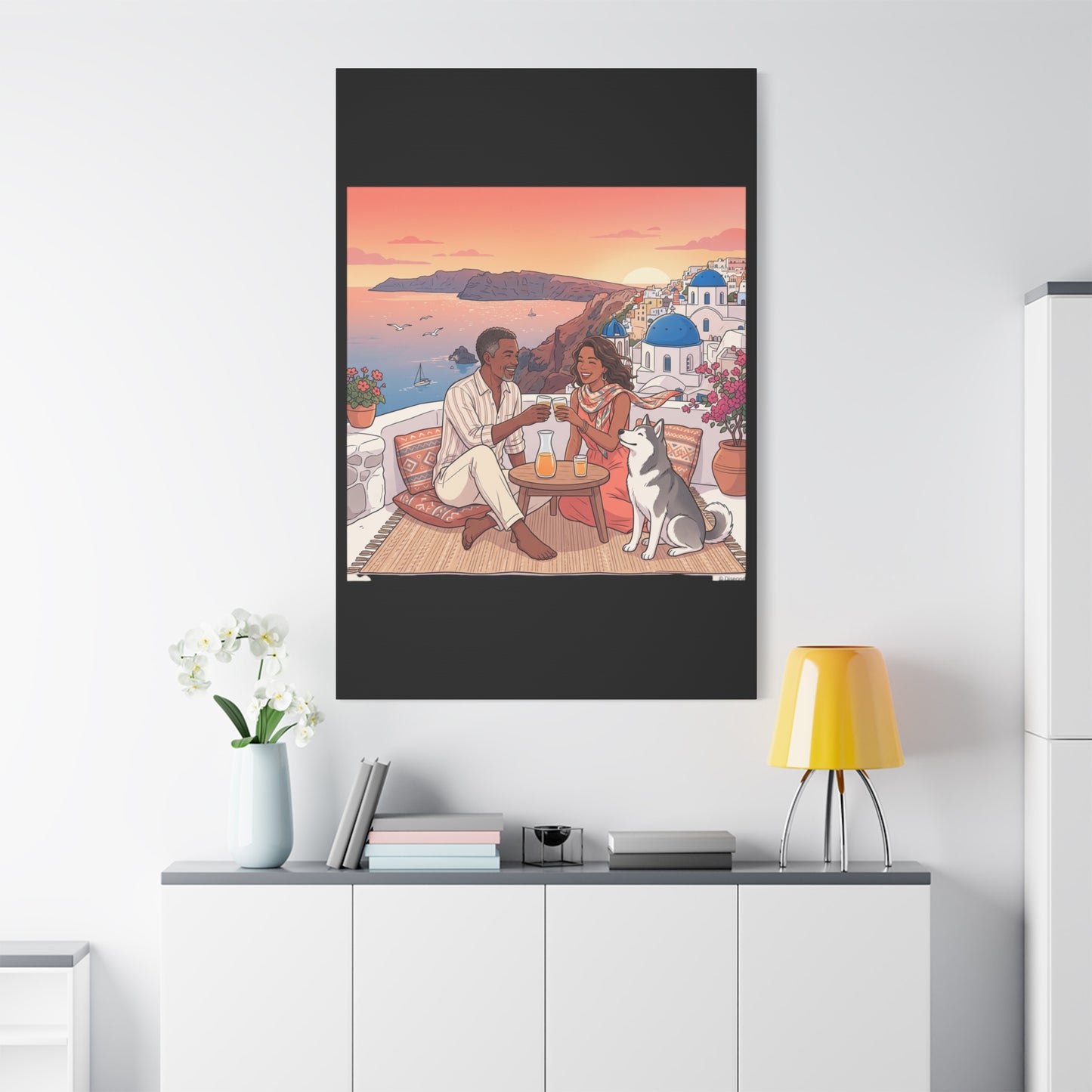 Santorini, Greece – “Sunset Serenade - Matte Canvas, Stretched, 1.25"
