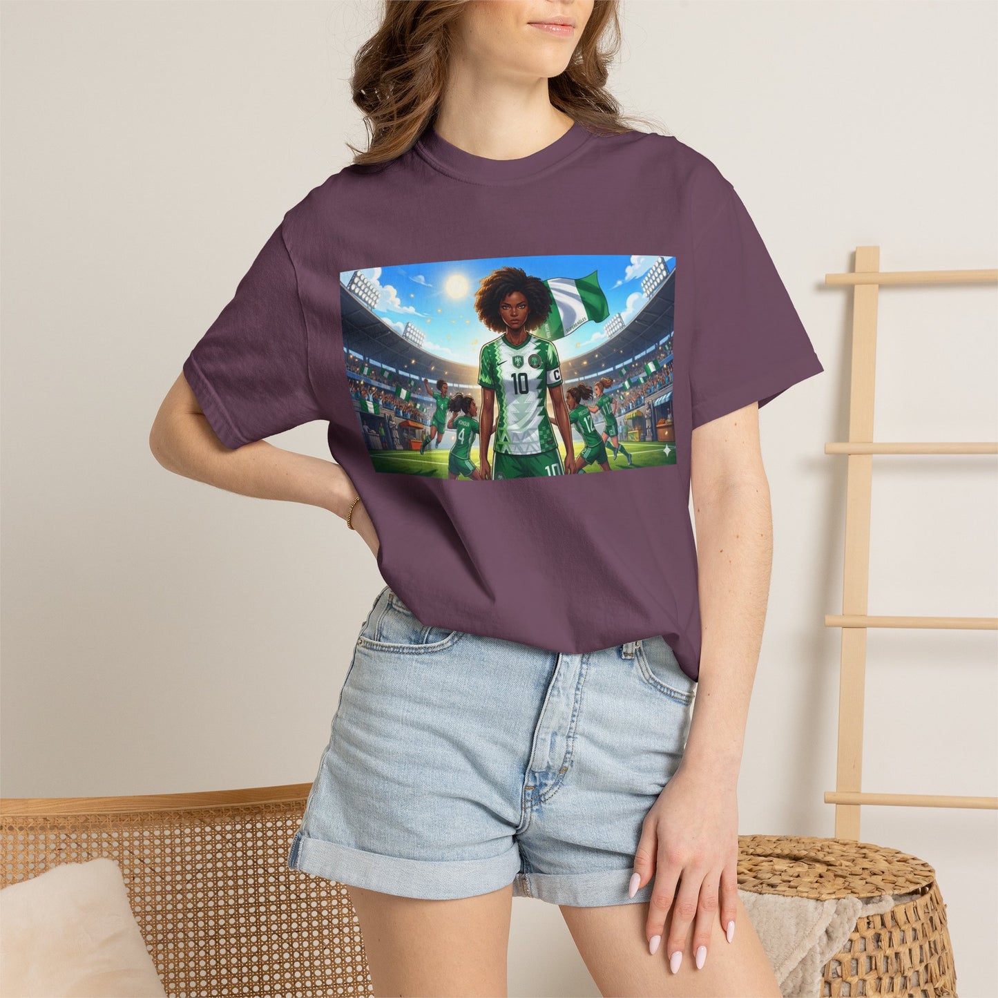 Commander- Female- Nigerian Soccer Player Stadium - T-shirt - Graphic Tee