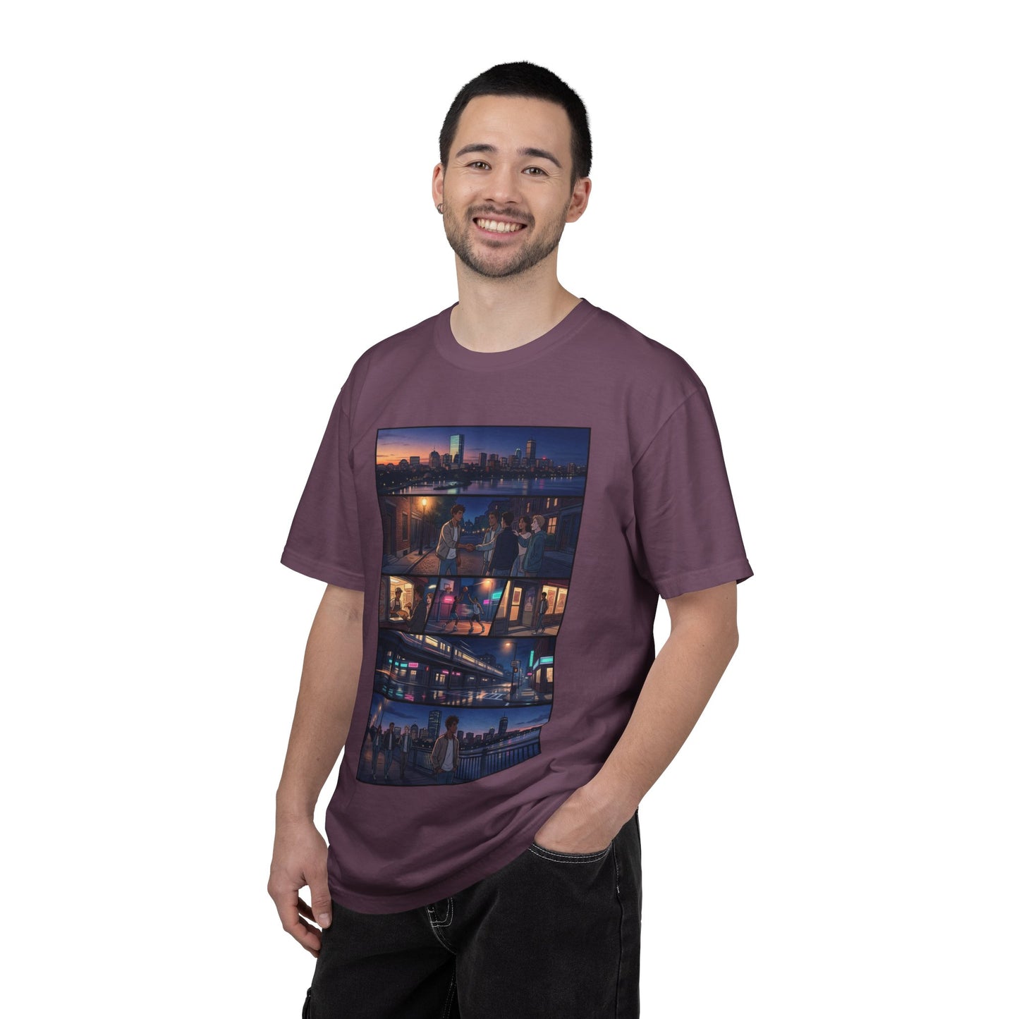 Boston: Built Different - City Nights Photo Collage T-Shirt