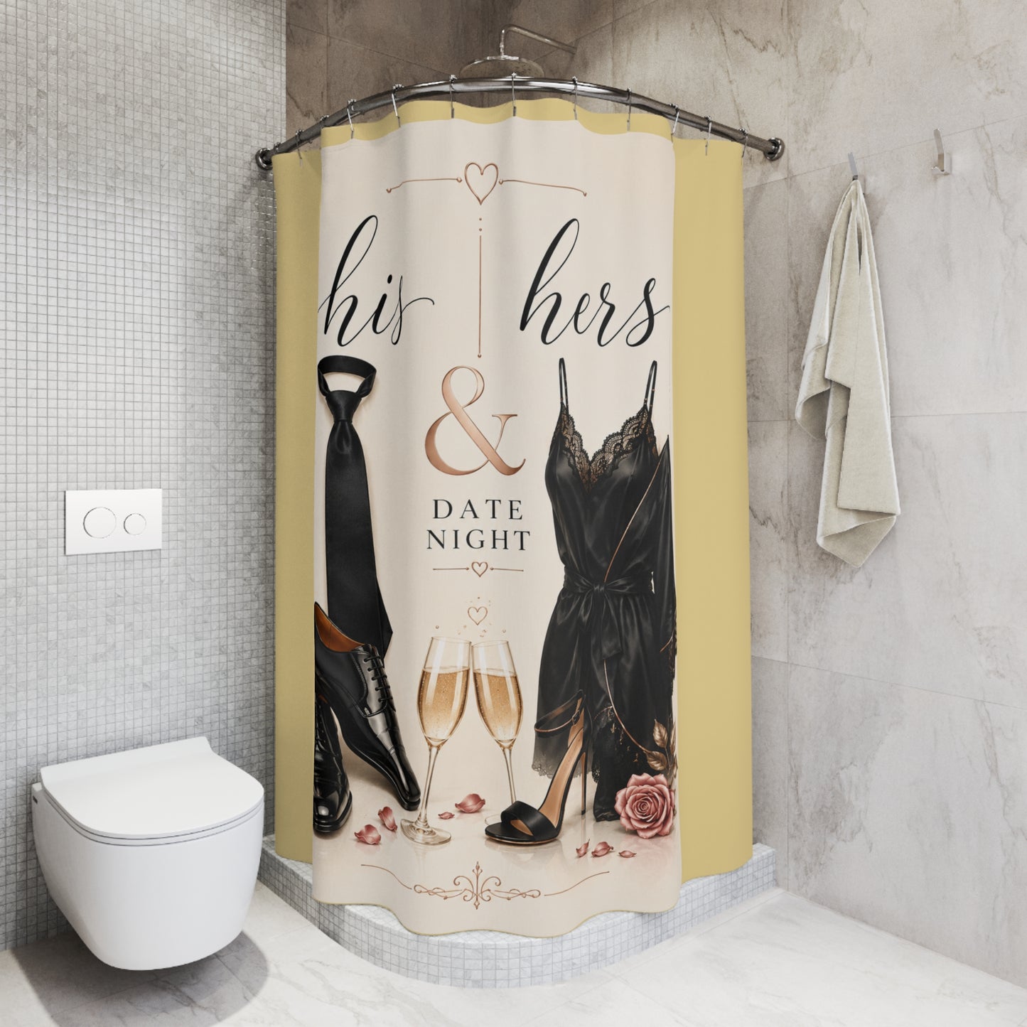 Après Minuit Shower Curtain – Romantic Candlelit Affair Bathroom Decor