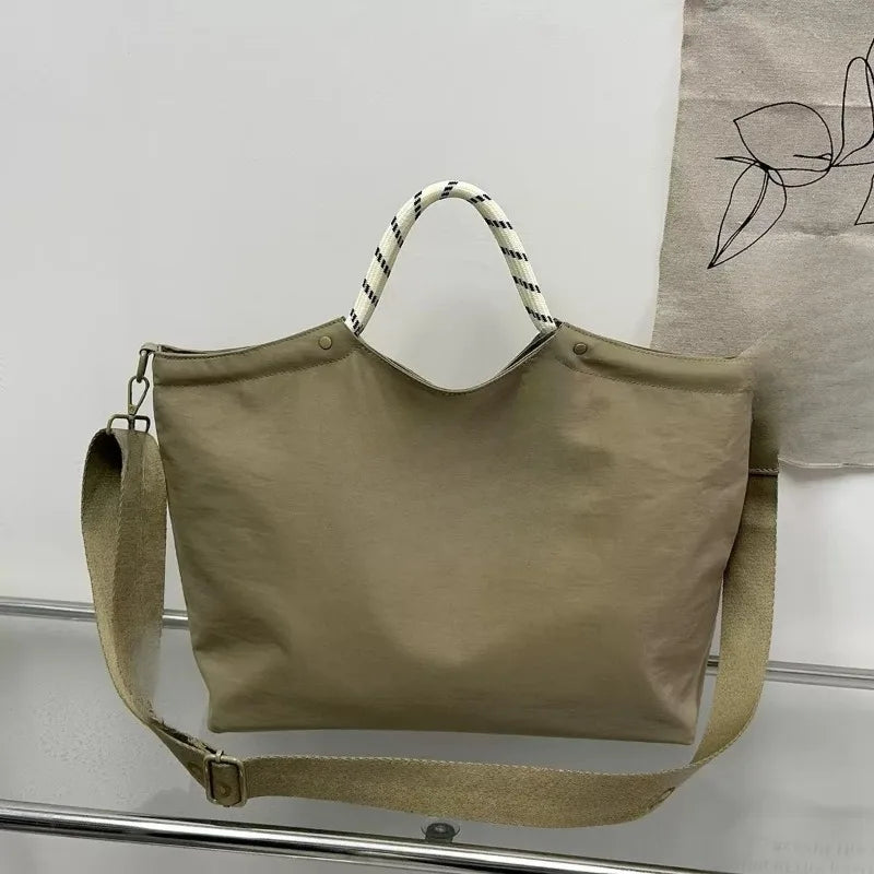 Women's Large Capacity Canvas Commuter Bag — Lightweight Tote Handbag