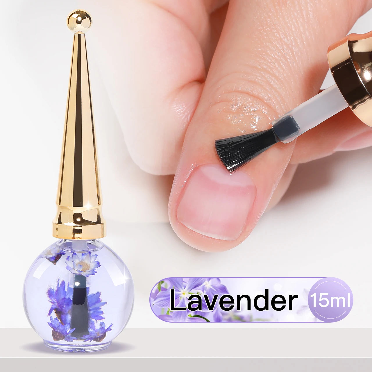IDOL COLOR Cuticle Oil with Real Flowers — Vegan Nail Care Oil 15ml
