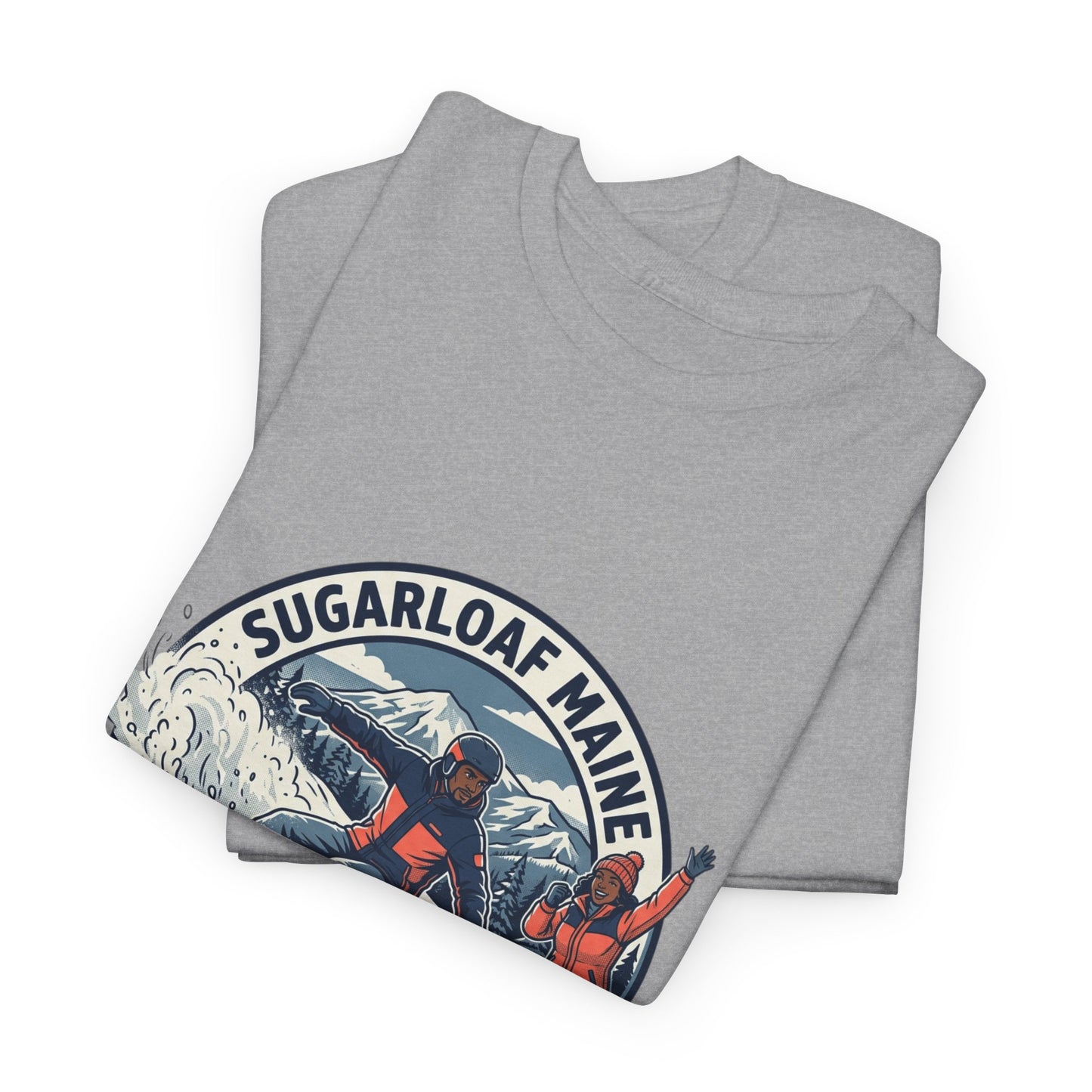 Sugarloaf Maine Snowboard & Ski T‑Shirt — Sugarloaf‑Carrabassett Valley Retro Graphic Tee