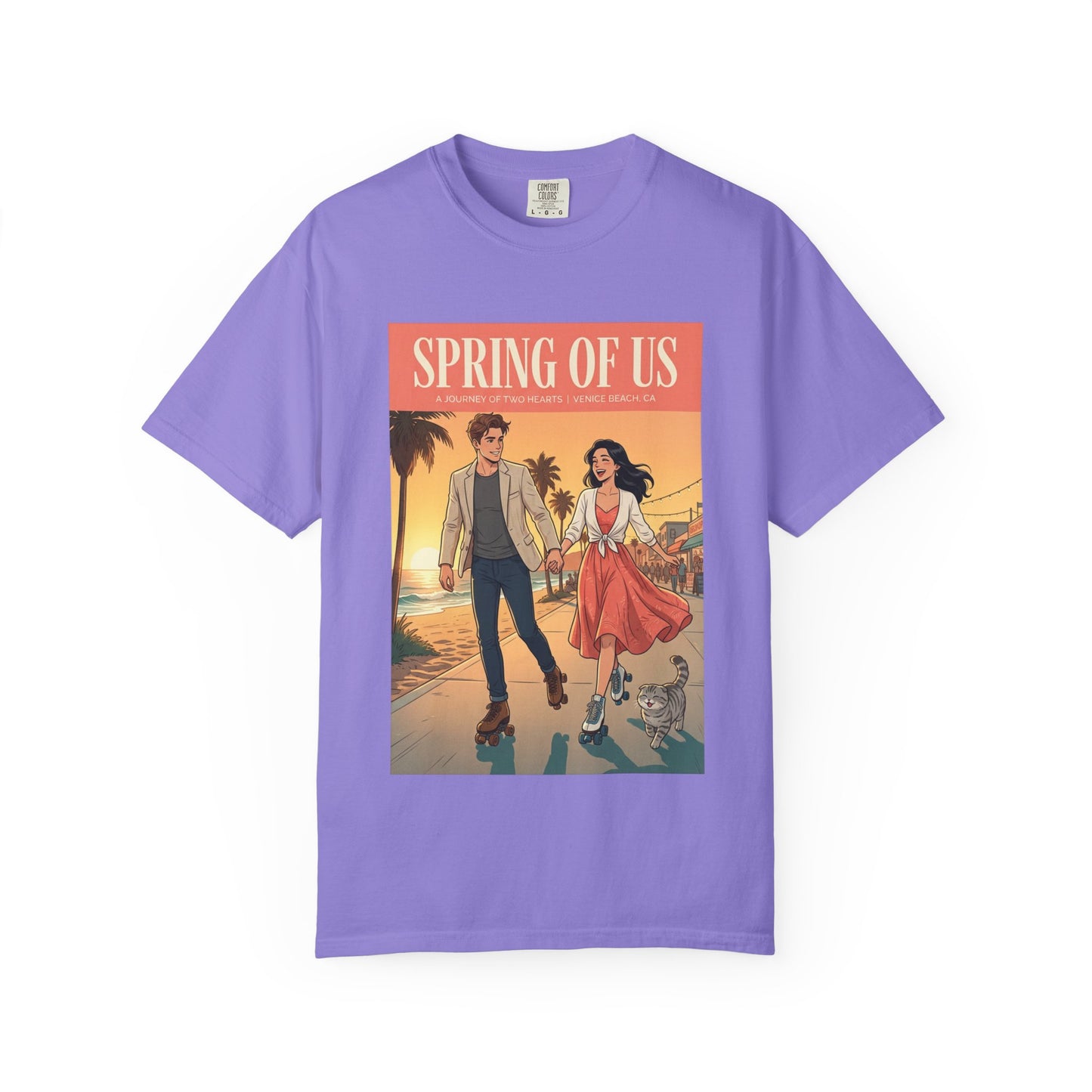 Spring of Us T-Shirt — Vintage Romantic Beach Couple Graphic Tee