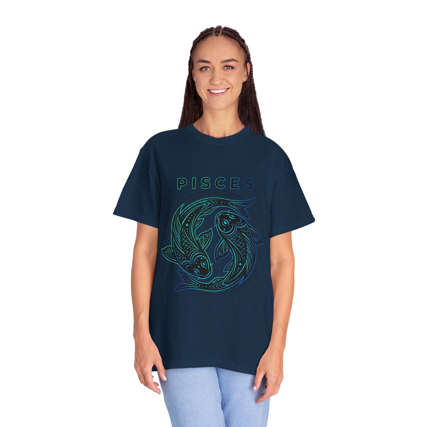 Pisces Zodiac T-Shirt — Artistic Twin Fish Astrology Tee