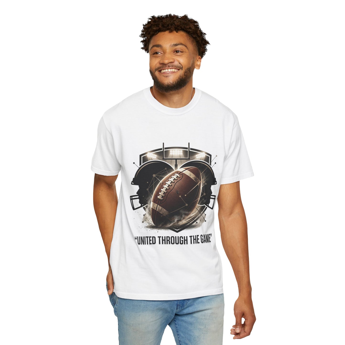 Football T-Shirt — "United Through the Game" Team Spirit Tee