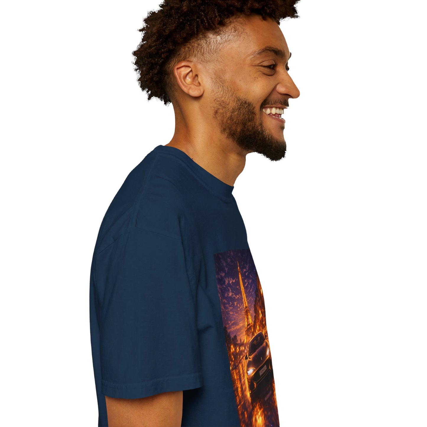 Paris Night Drive T-Shirt — Eiffel Tower Car Scene
