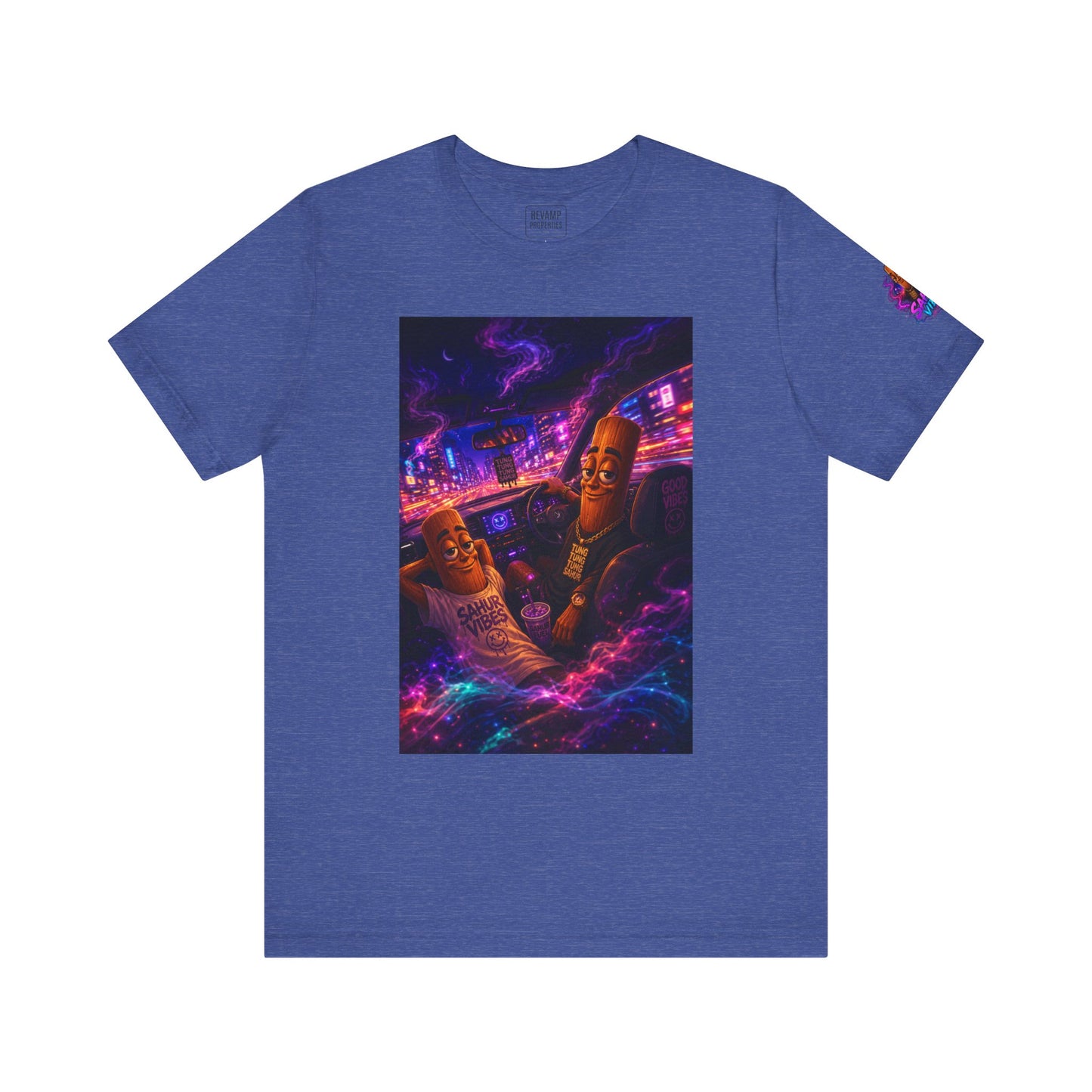 Tung Tung Tung Sahur Who Ride Like Us T-Shirt — Night Cruise Vaporwave Graphic Tee