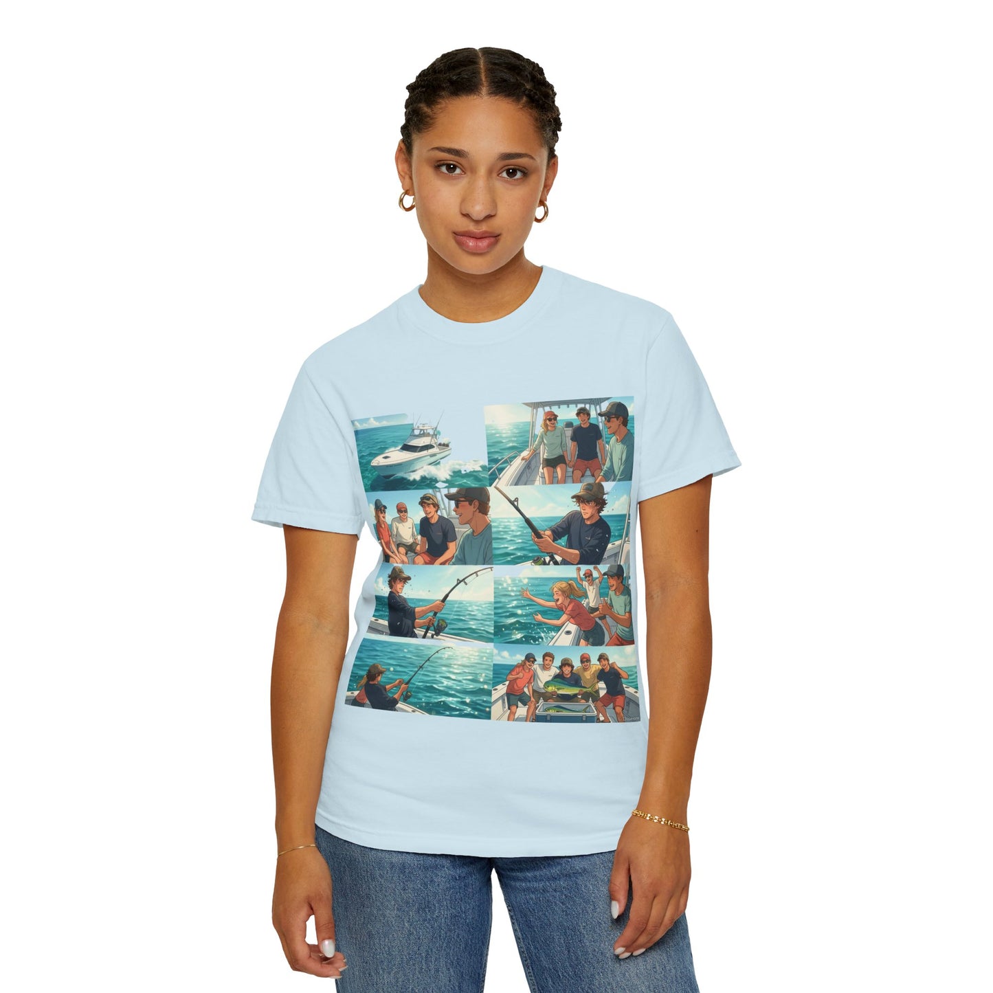 Deep Sea Energy (Friends Fishing Edition) Fishing Trip Photo Collage T-Shirt
