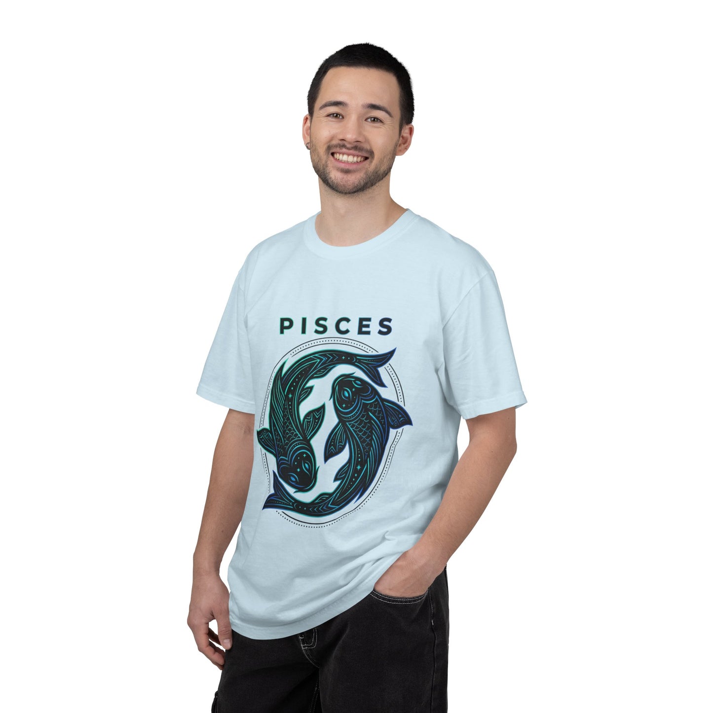 Pisces Zodiac T-Shirt — Artistic Twin Fish Astrology Tee