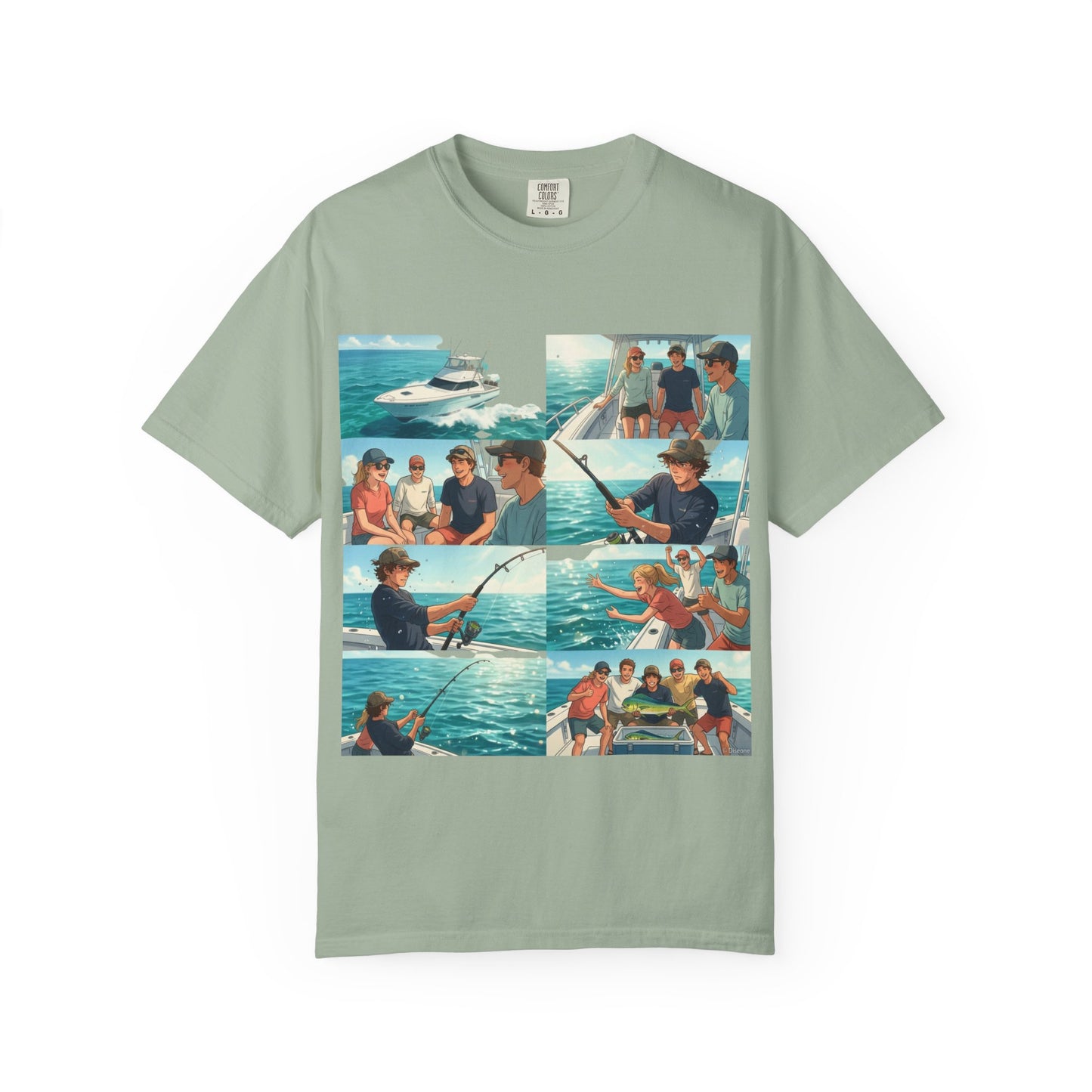 Deep Sea Energy (Friends Fishing Edition) Fishing Trip Photo Collage T-Shirt