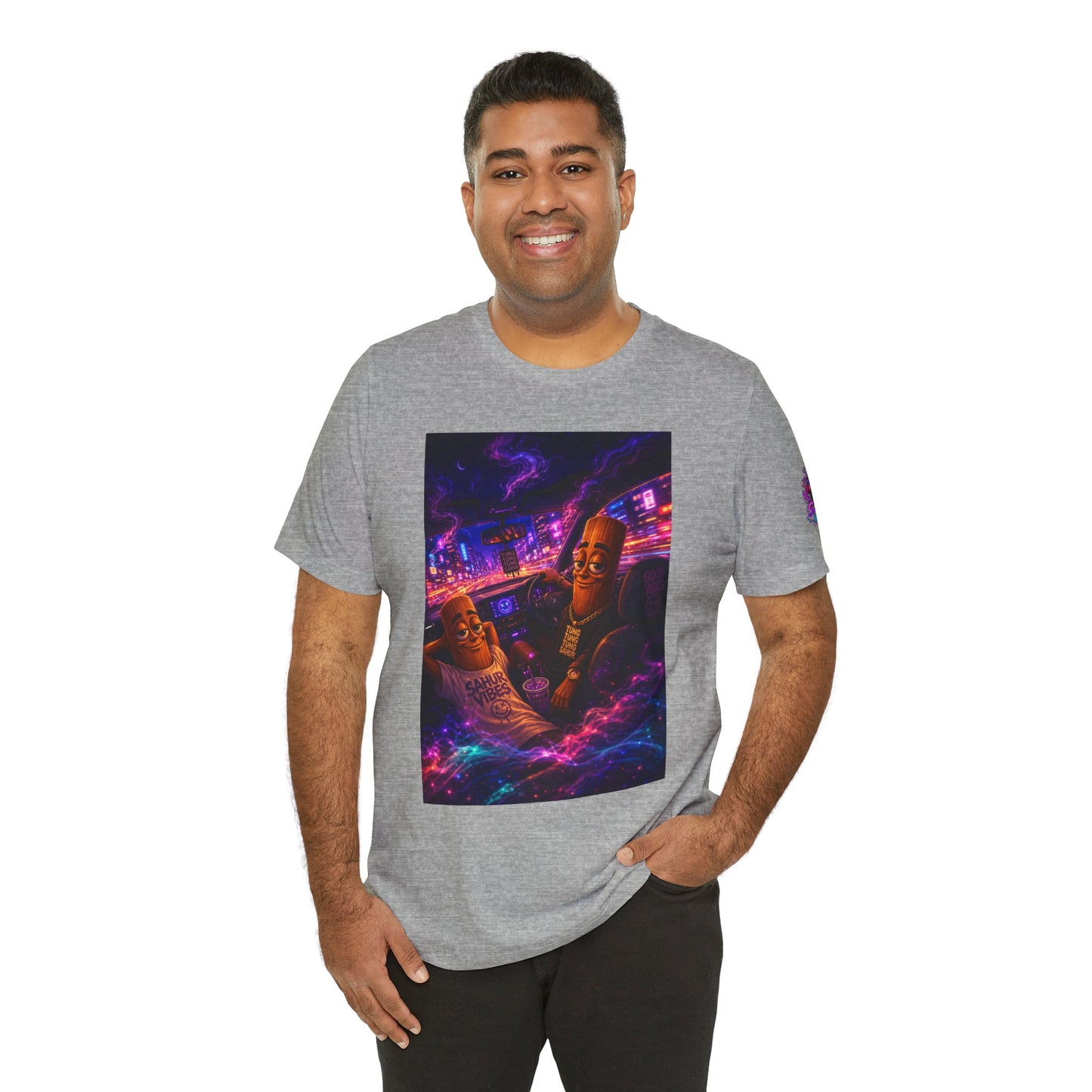 Tung Tung Tung Sahur Who Ride Like Us T-Shirt — Night Cruise Vaporwave Graphic Tee