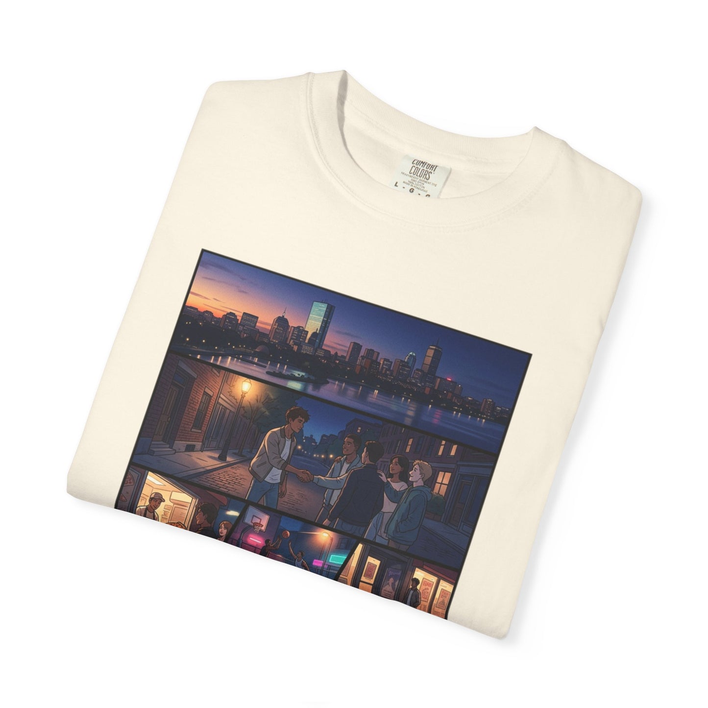 Boston: Built Different - City Nights Photo Collage T-Shirt