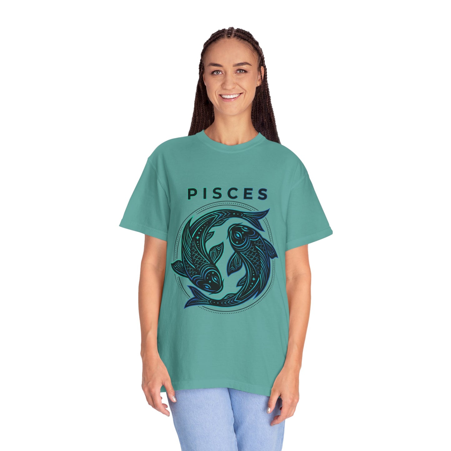 Pisces Zodiac T-Shirt — Artistic Twin Fish Astrology Tee