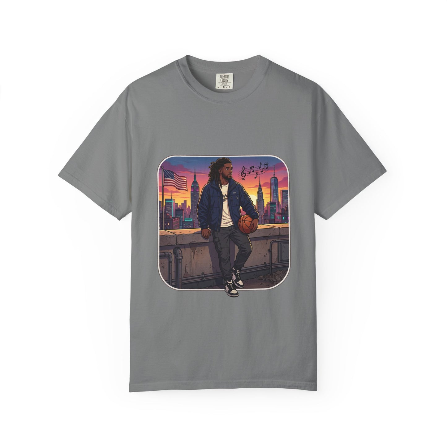 City Sunset Basketball Player T-Shirt — Urban Hoop Lifestyle Tee