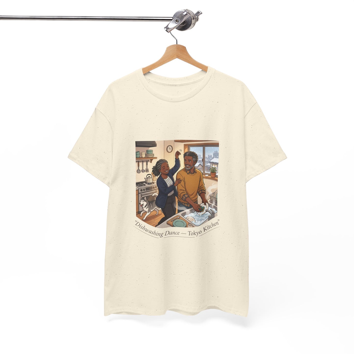 Dishwashing Dance Tee — Couple Kitchen Graphic T-Shirt