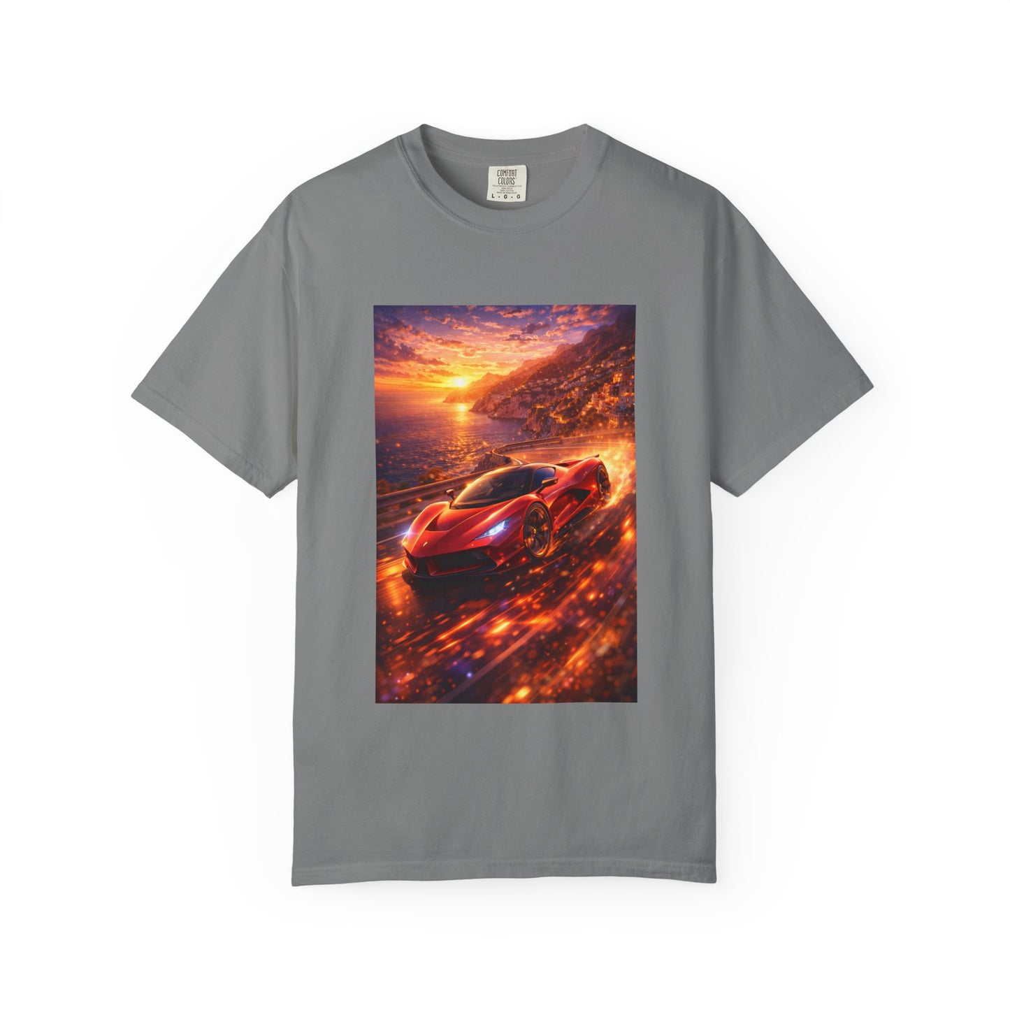 Ferrari F80- Amalfi Coast, Italy - T‑Shirt — Red Sports Car Print