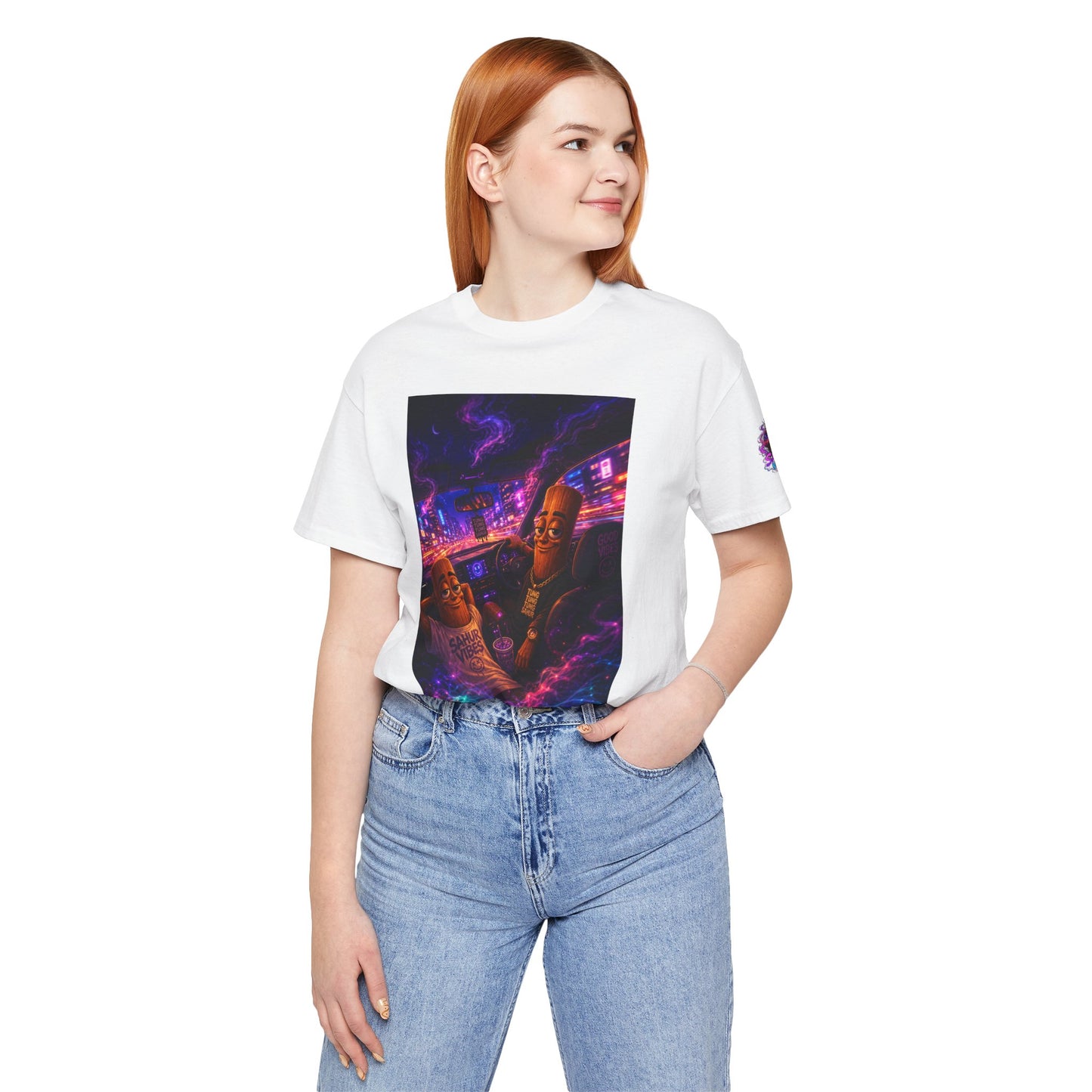 Tung Tung Tung Sahur Who Ride Like Us T-Shirt — Night Cruise Vaporwave Graphic Tee