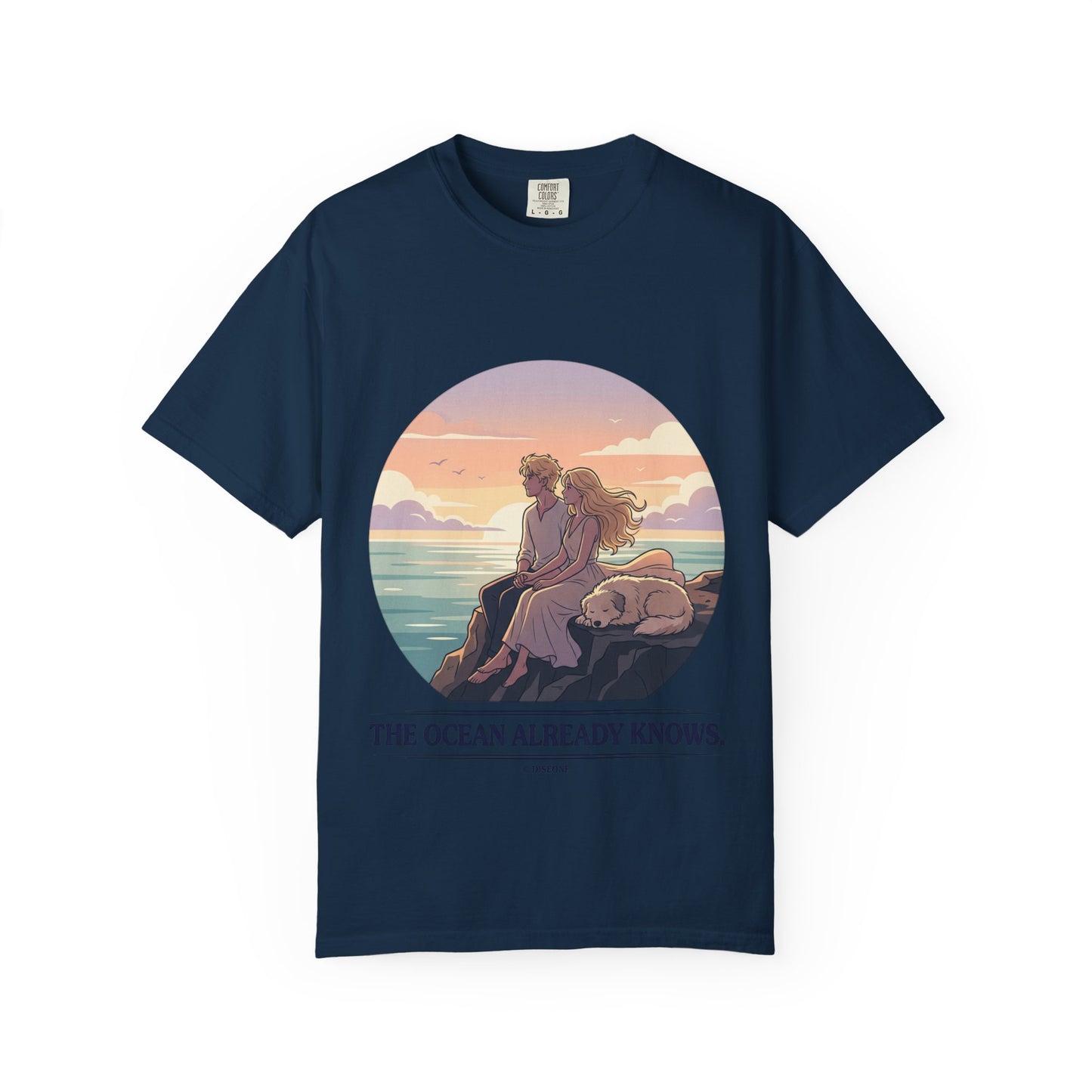 Ocean Sunset Graphic T-Shirt — "The Ocean Already Knows"
