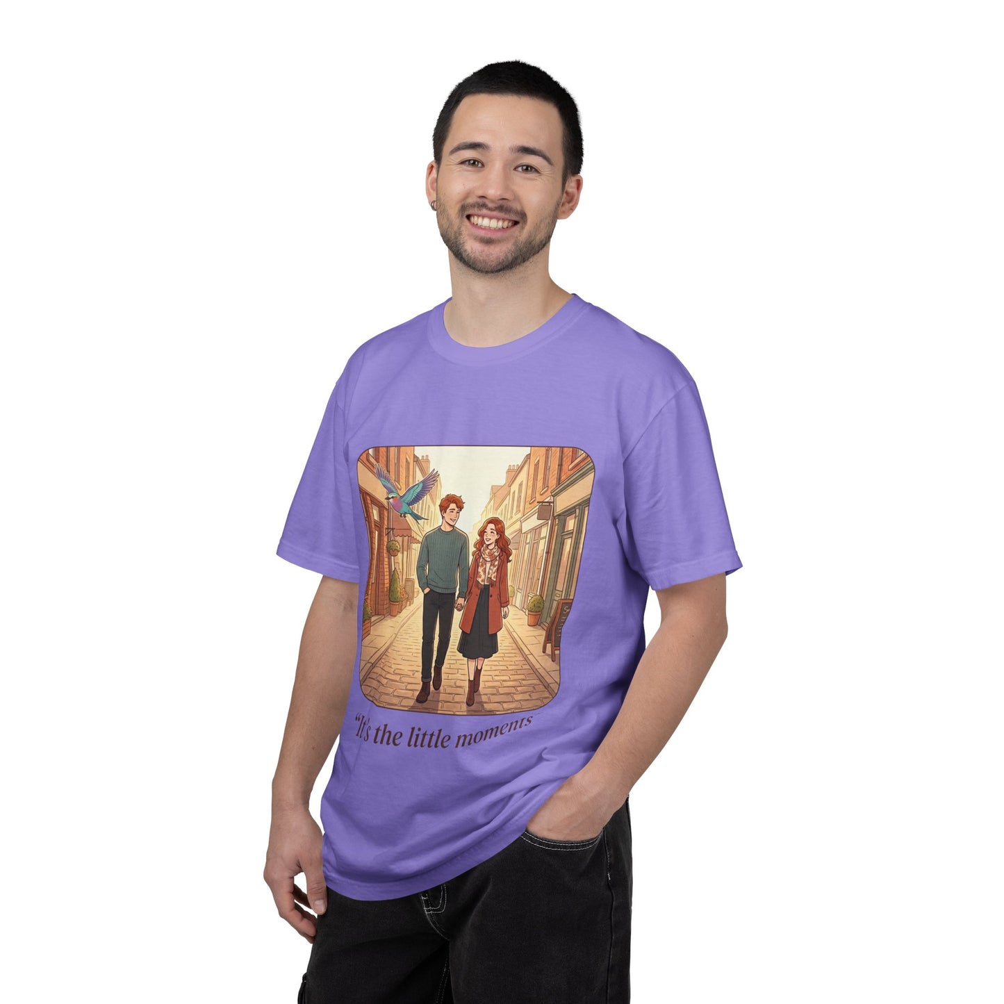 Romantic Stroll T-Shirt — “It’s the little moments” Couple Illustration Tee