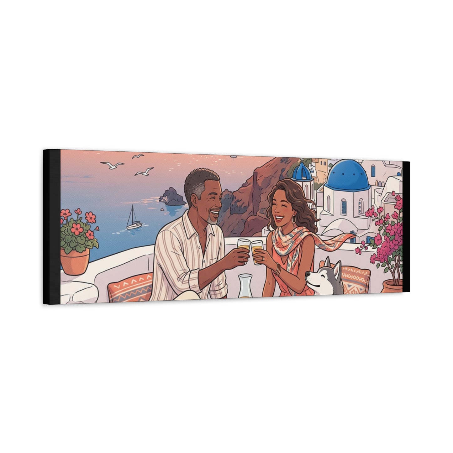 Santorini, Greece – “Sunset Serenade - Matte Canvas, Stretched, 1.25"