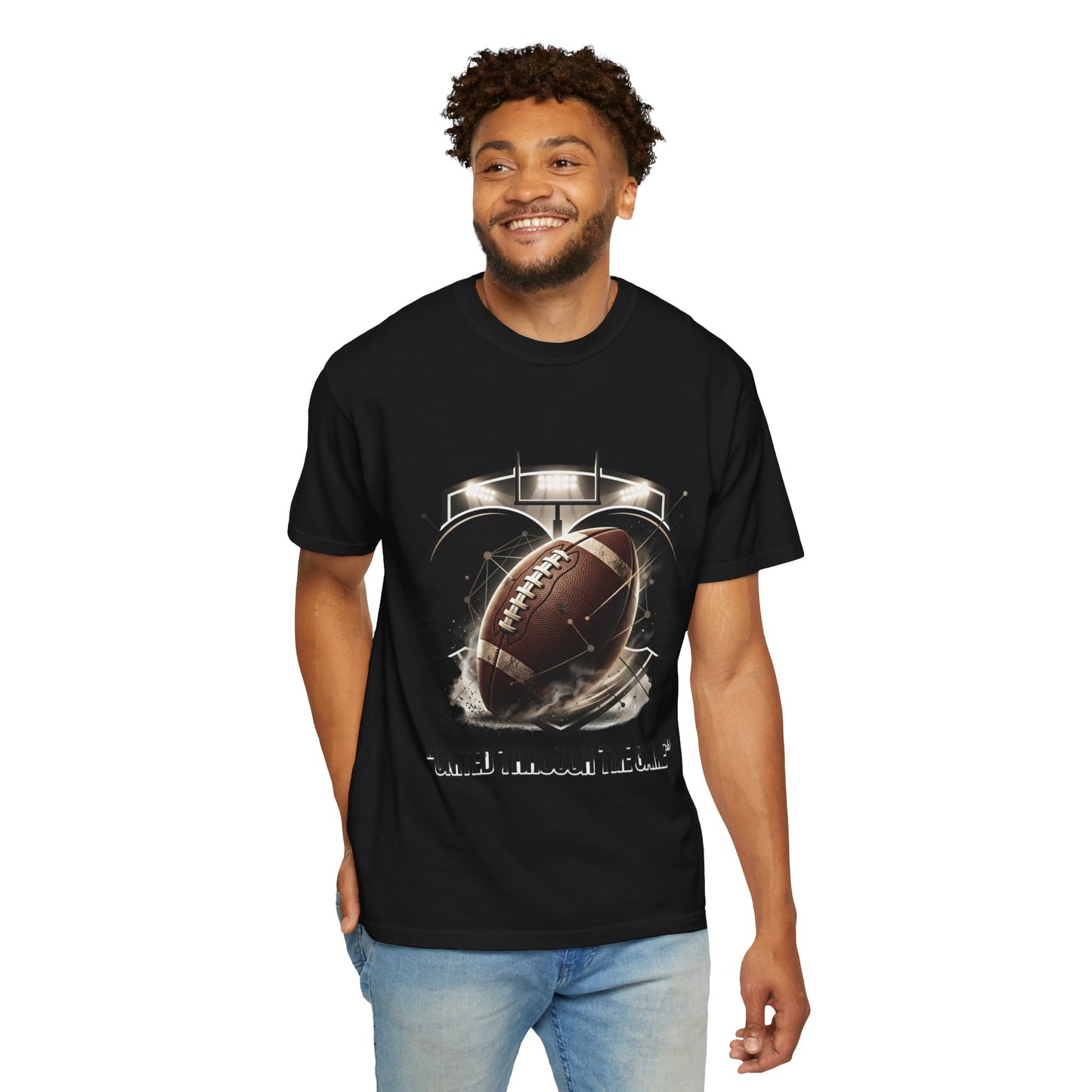 Football T-Shirt — "United Through the Game" Team Spirit Tee