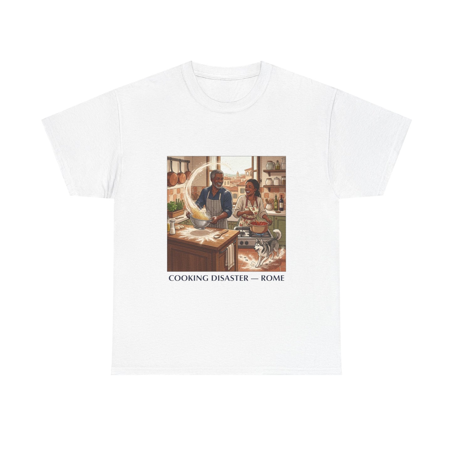 T-Shirt — 'Cooking Disaster — Rome' Illustrated Cooking Tee
