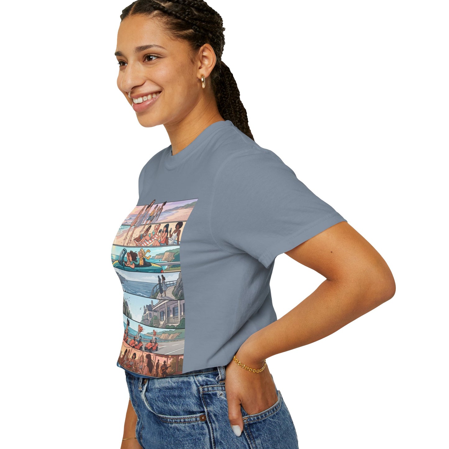 Beach Day Comic Panel T-Shirt — 'Meet Me Where the Waves' Graphic Tee