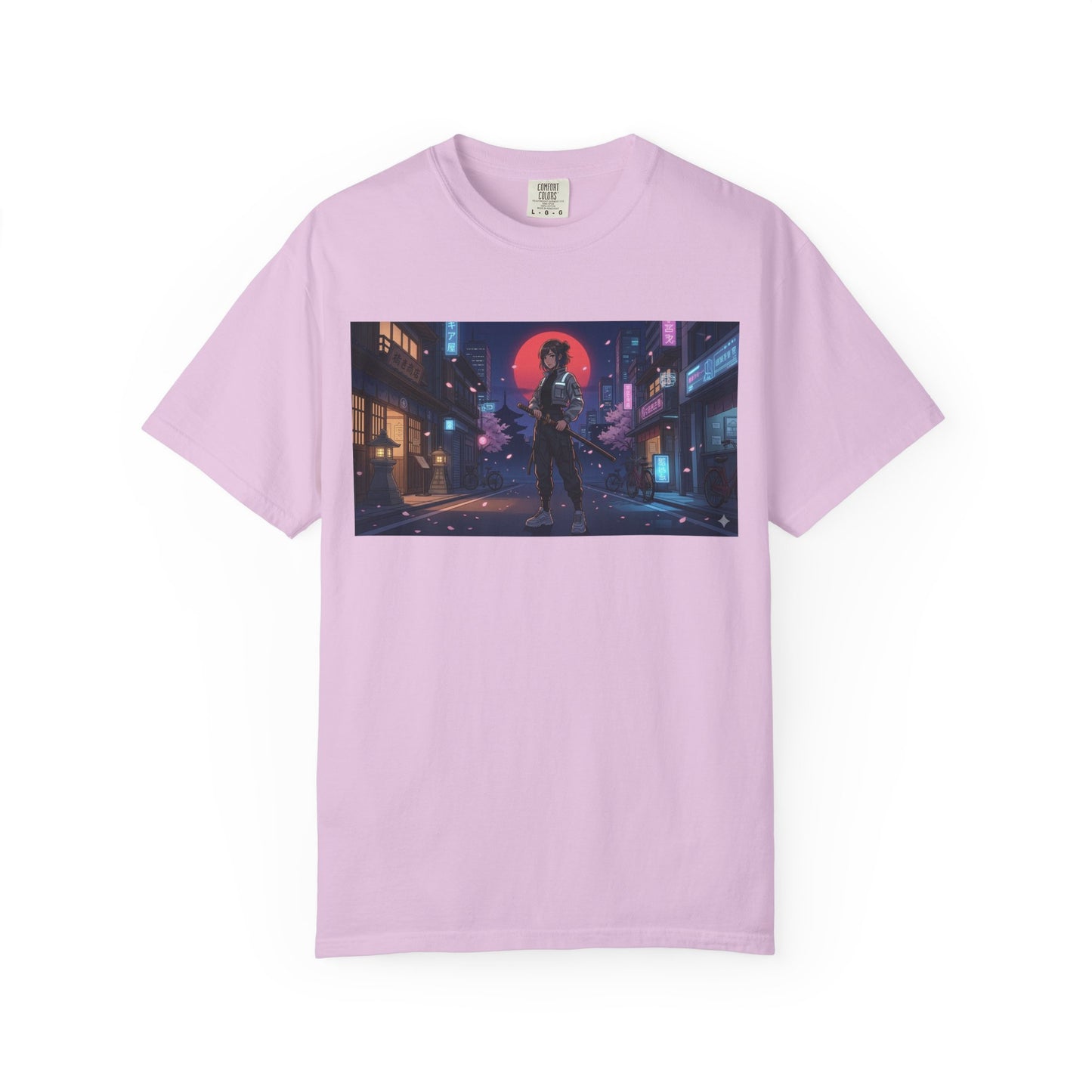 Cyberpunk Samurai T-Shirt — Neon Night Street Art Tee