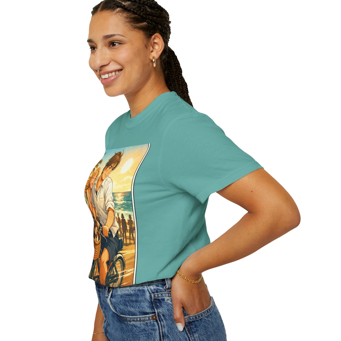 Spring of Us T-Shirt — Vintage Beach Couple Bicycle Design