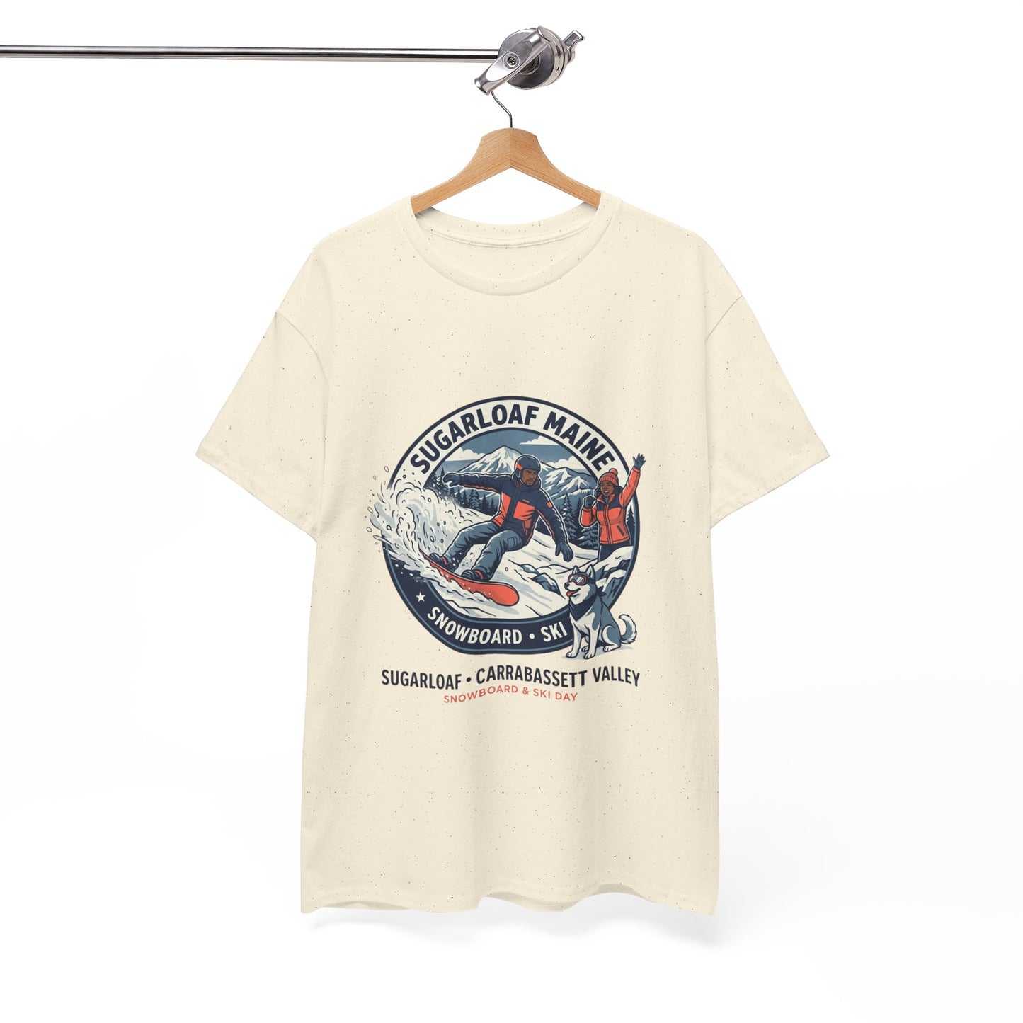 Sugarloaf Maine Snowboard & Ski T‑Shirt — Sugarloaf‑Carrabassett Valley Retro Graphic Tee