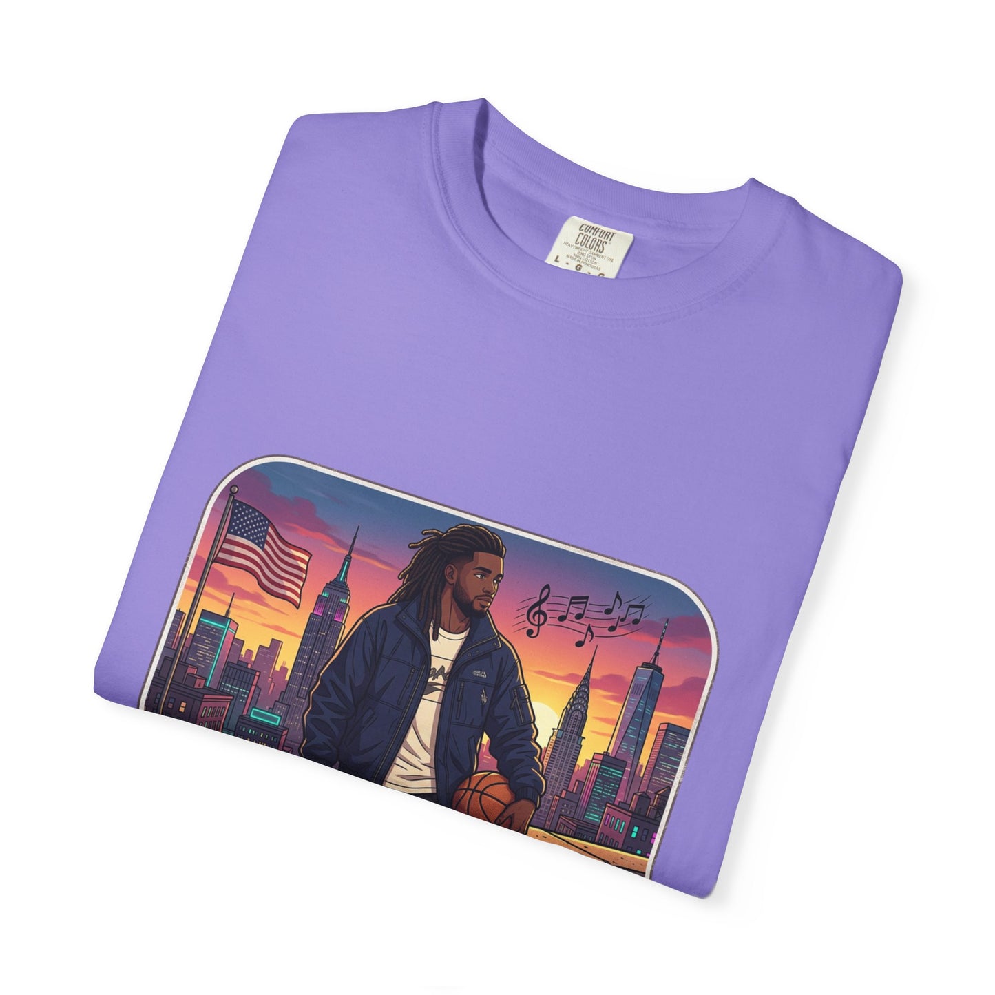 City Sunset Basketball Player T-Shirt — Urban Hoop Lifestyle Tee