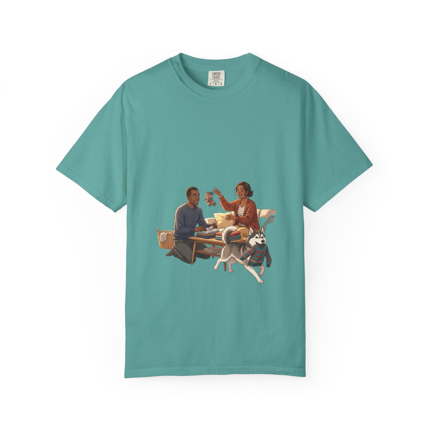 Picnic Cheers T-Shirt — Vintage Couple & Dog Illustration Tee
