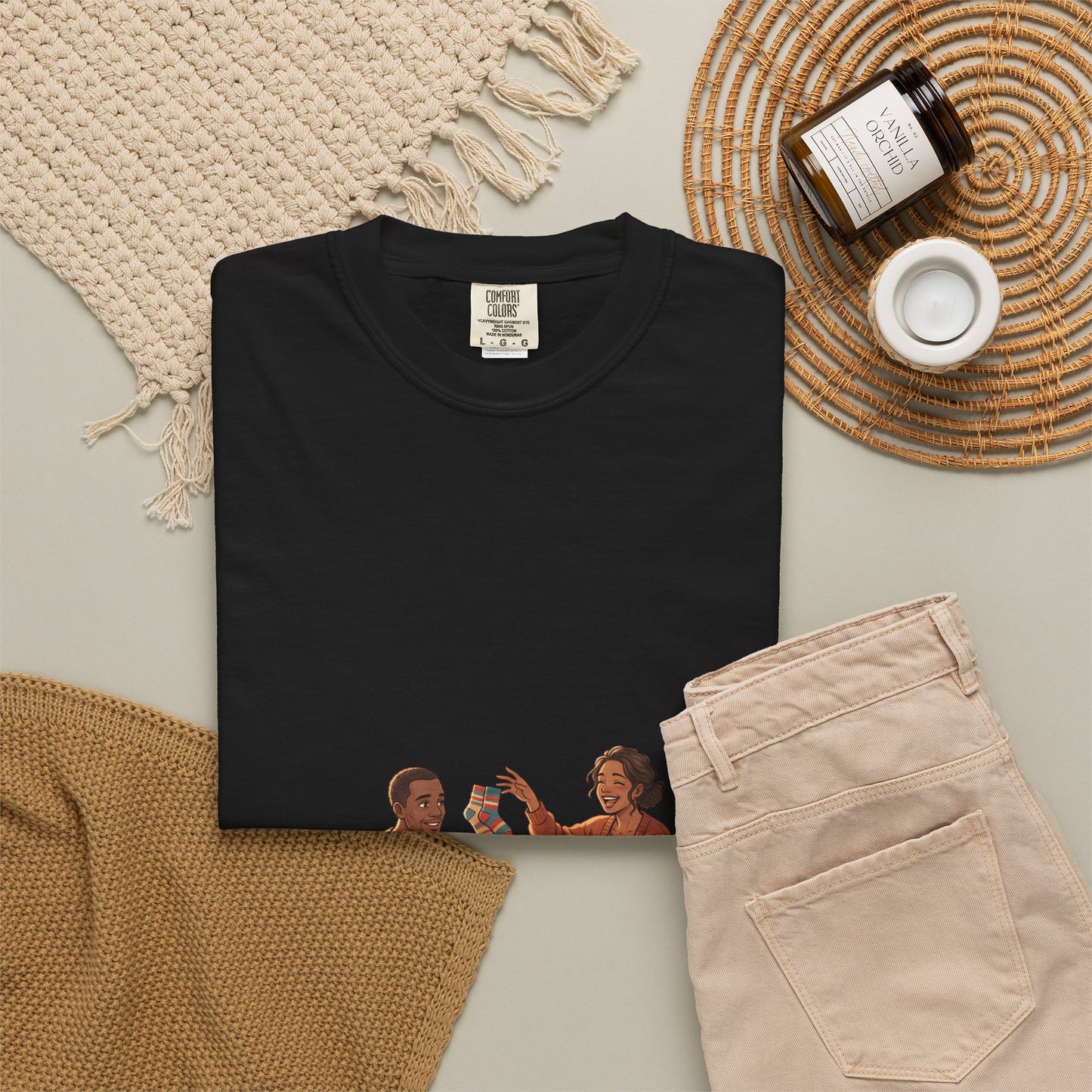 Picnic Cheers T-Shirt — Vintage Couple & Dog Illustration Tee