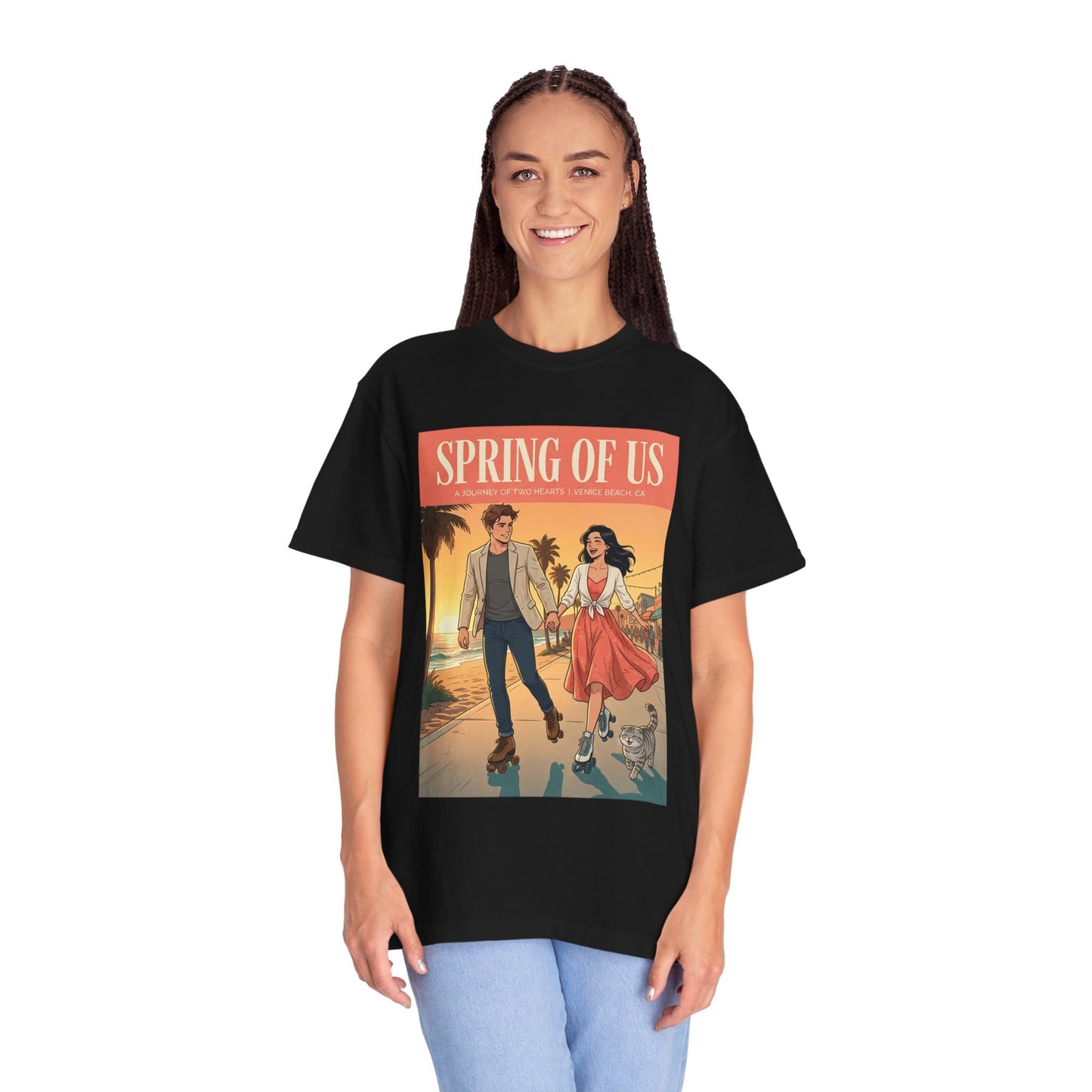 Spring of Us T-Shirt — Vintage Romantic Beach Couple Graphic Tee
