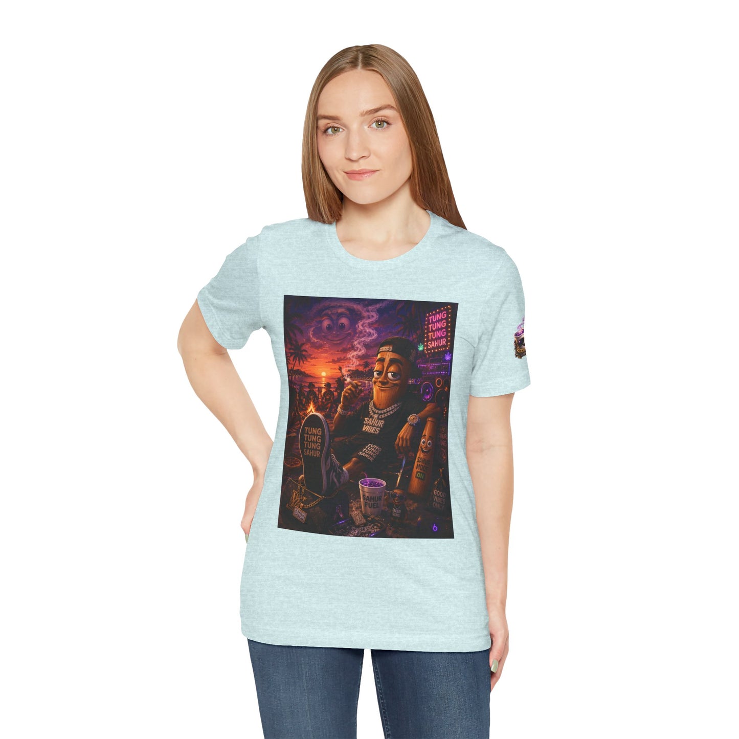 Tung Tung Tung Sahur T-Shirt — "Summertime Vibes" Retro Beach Party Graphic Tee
