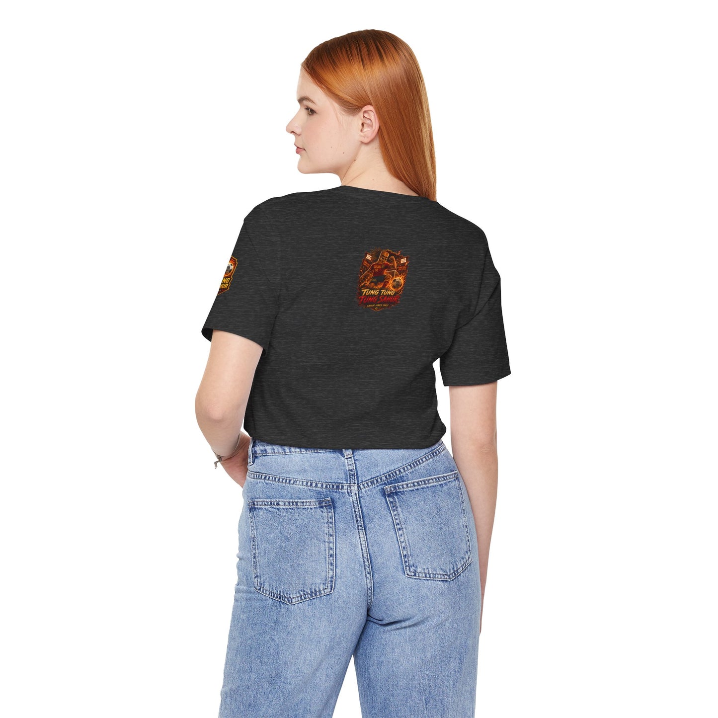 Tung Tung Tung Sahur Soccer Kick Firestorm Graphic Tee — ‘Goal’ Animated Kick Design