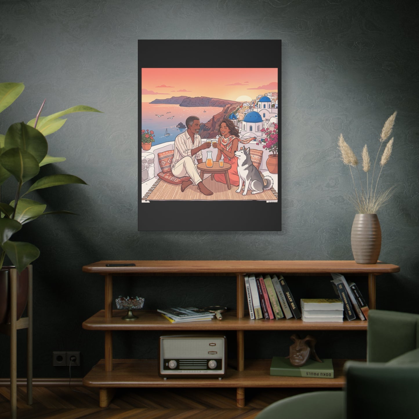 Santorini, Greece – “Sunset Serenade - Matte Canvas, Stretched, 1.25"