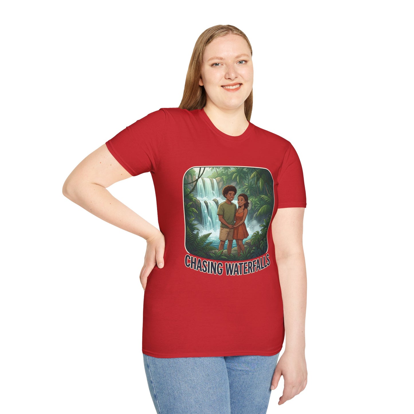 Chasing Waterfalls T-Shirt — Couple Adventure Graphic Tee