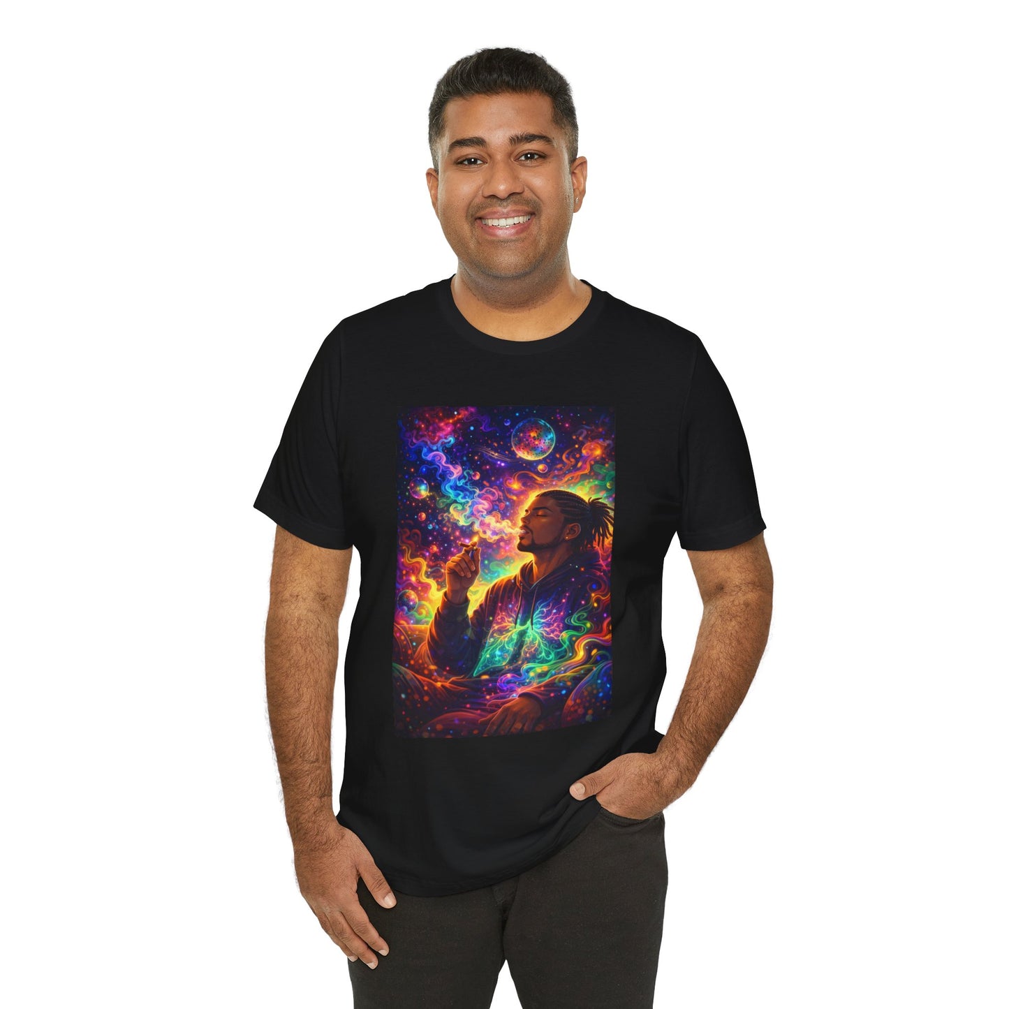 Psychedelic Session T-Shirt — Cosmic Portrait Graphic Tee