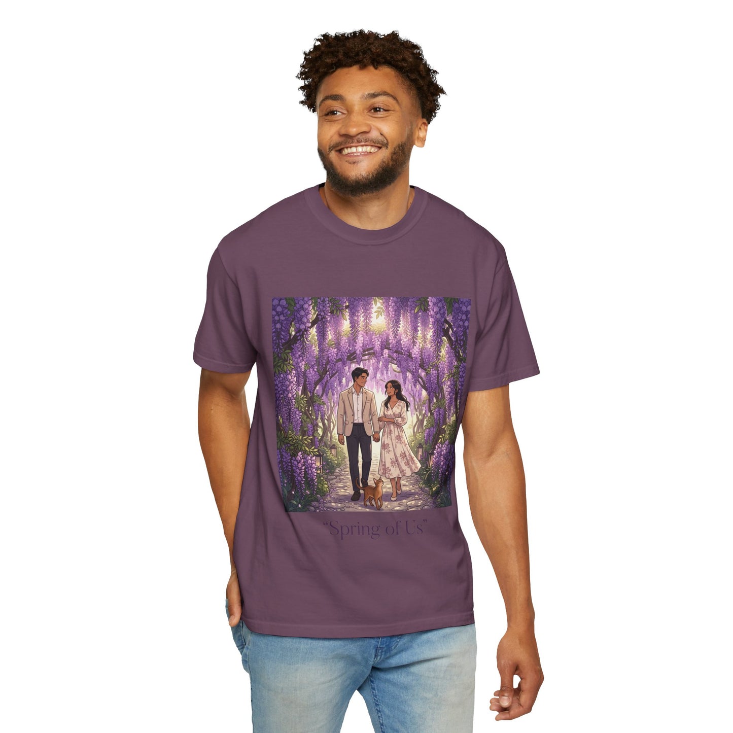 Spring of Us T-Shirt — Romantic Wisteria Couple Graphic Tee