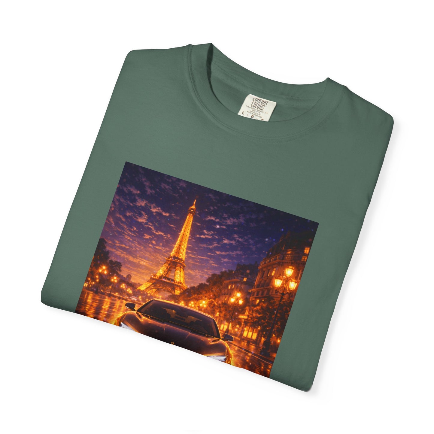 Paris Night Drive T-Shirt — Eiffel Tower Car Scene