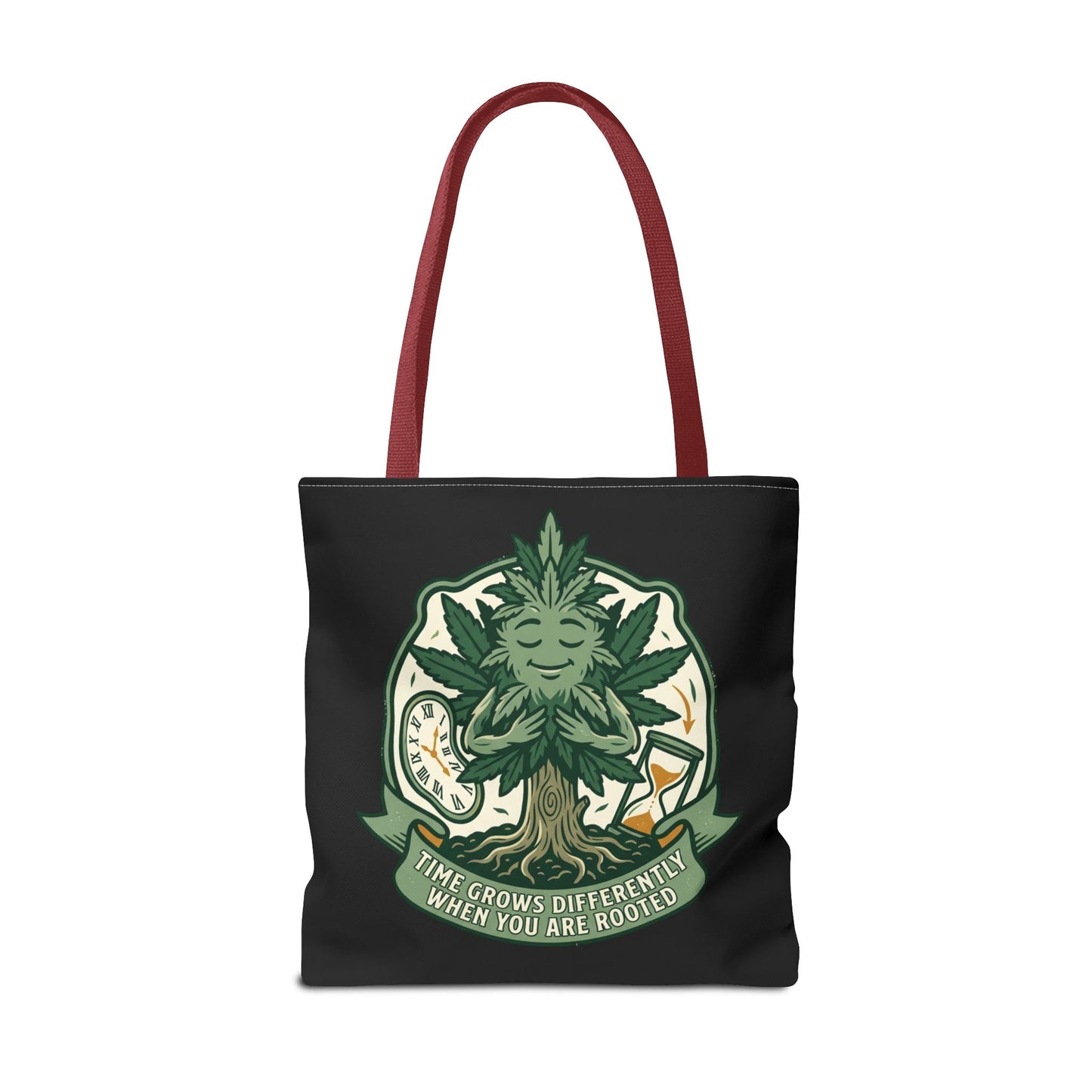 Rooted Tree Spirit Tote Bag — “Time Grows Different When You Are Rooted” Eco Tote