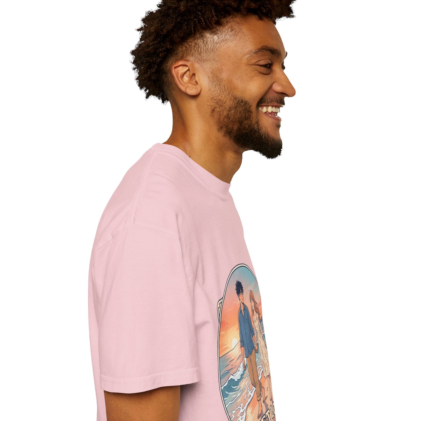 Sunset Lovers Beach T-Shirt — Romantic Couple Graphic Tee