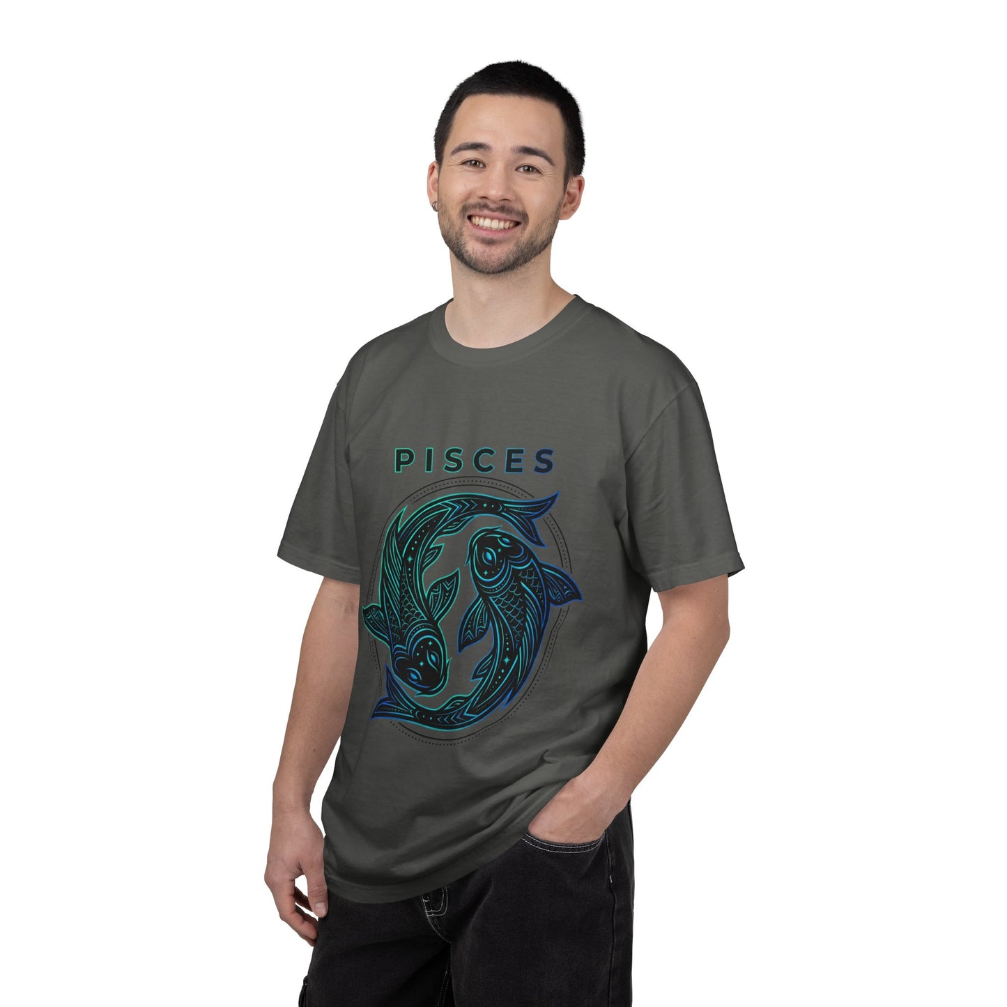 Pisces Zodiac T-Shirt — Artistic Twin Fish Astrology Tee