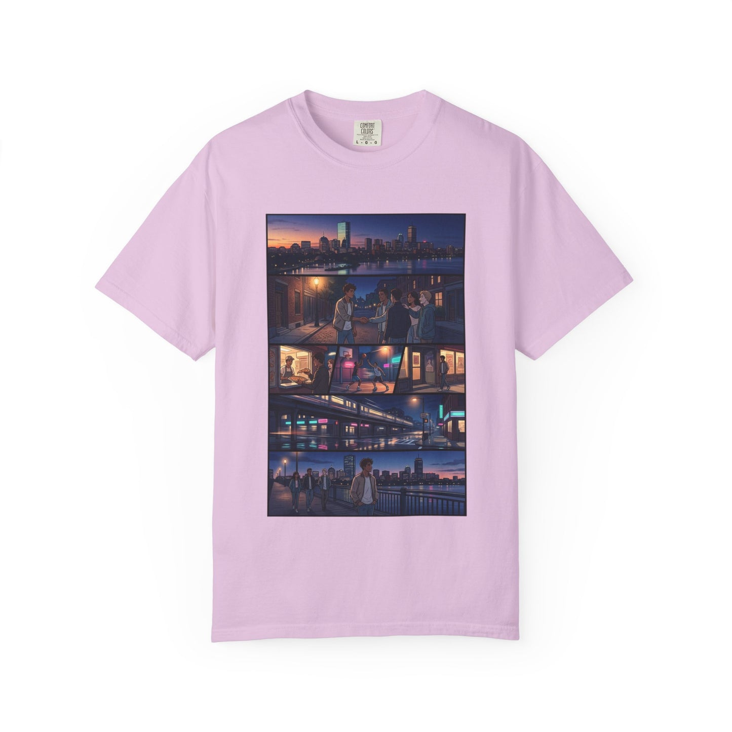 Boston: Built Different - City Nights Photo Collage T-Shirt