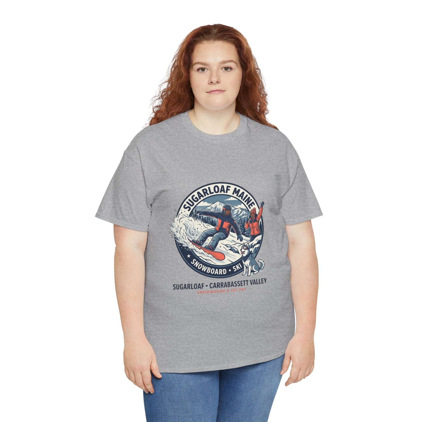 Sugarloaf Maine Snowboard & Ski T‑Shirt — Sugarloaf‑Carrabassett Valley Retro Graphic Tee