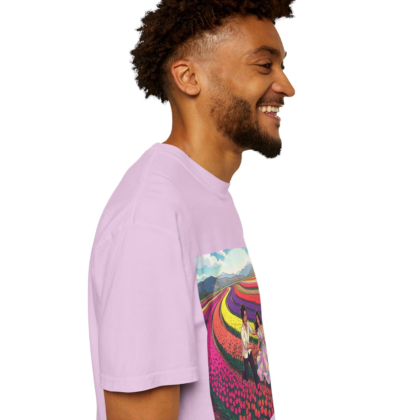 Spring of Us T-Shirt — Floral Field Vintage Couple Graphic Tee