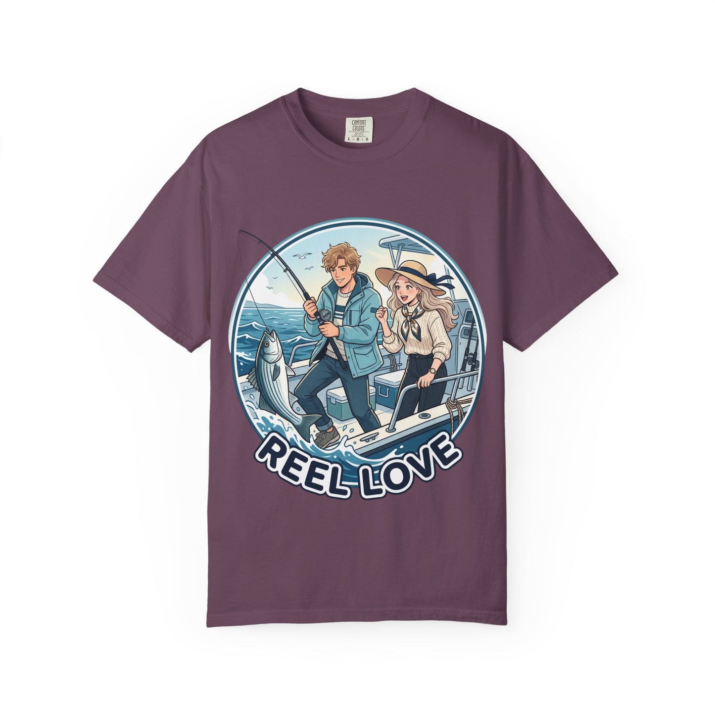Reel Love Fishing T-Shirt — Cute Couple Anglers Graphic Tee