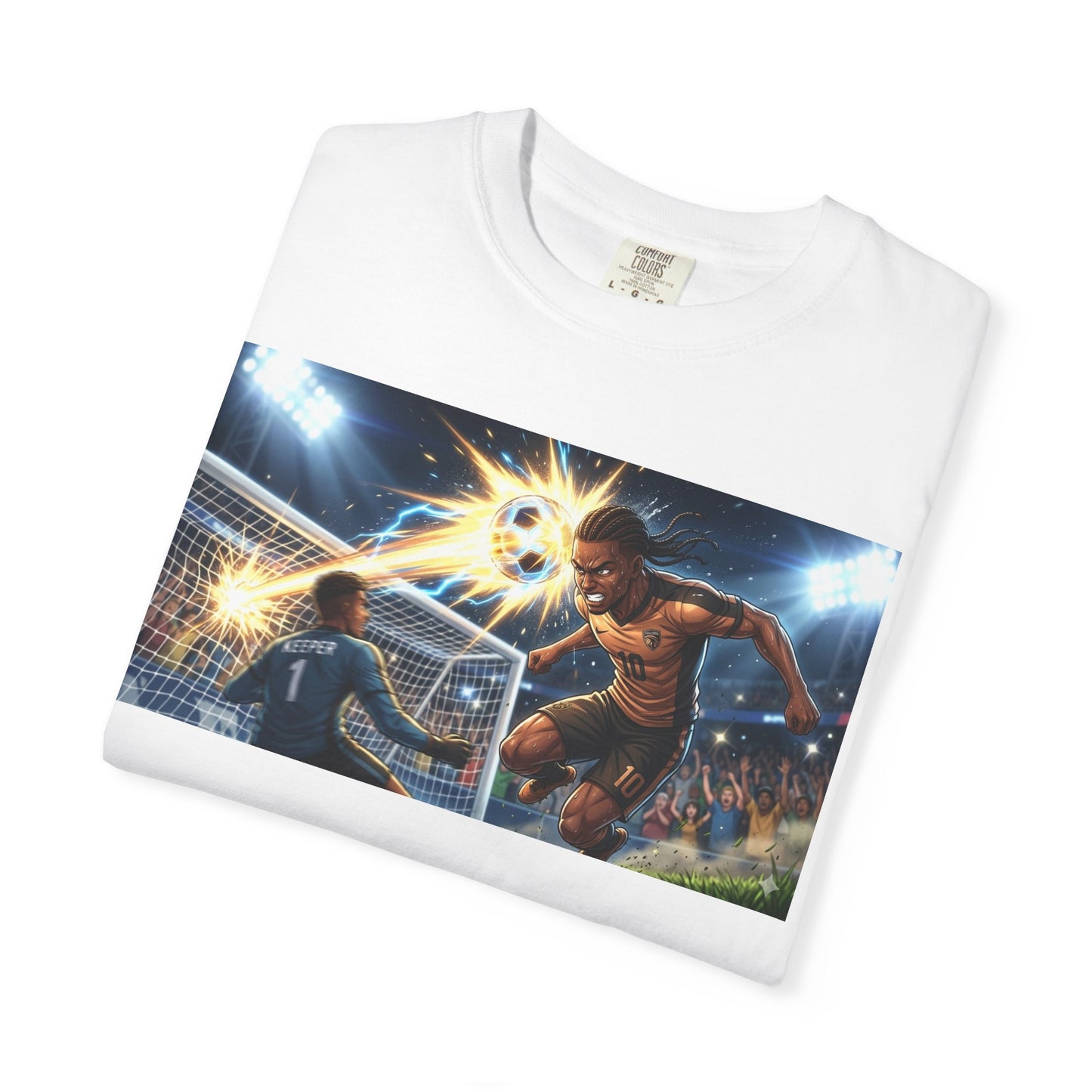 Soccer Goal Explosion T-Shirt — Action-Packed Football Graphic Tee